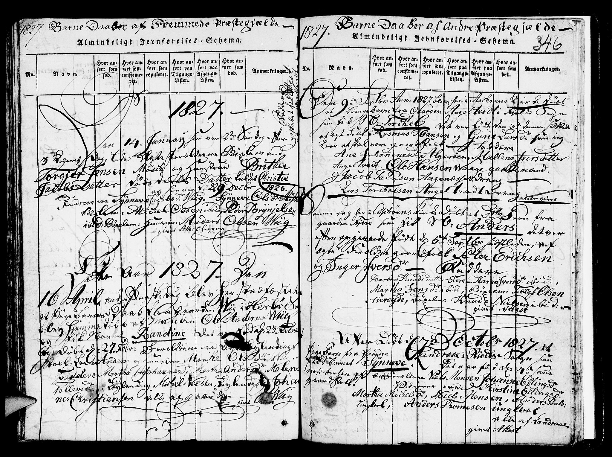 Askøy Sokneprestembete, AV/SAB-A-74101/H/Ha/Hab/Haba/L0002: Klokkerbok nr. A 2, 1815-1846, s. 346