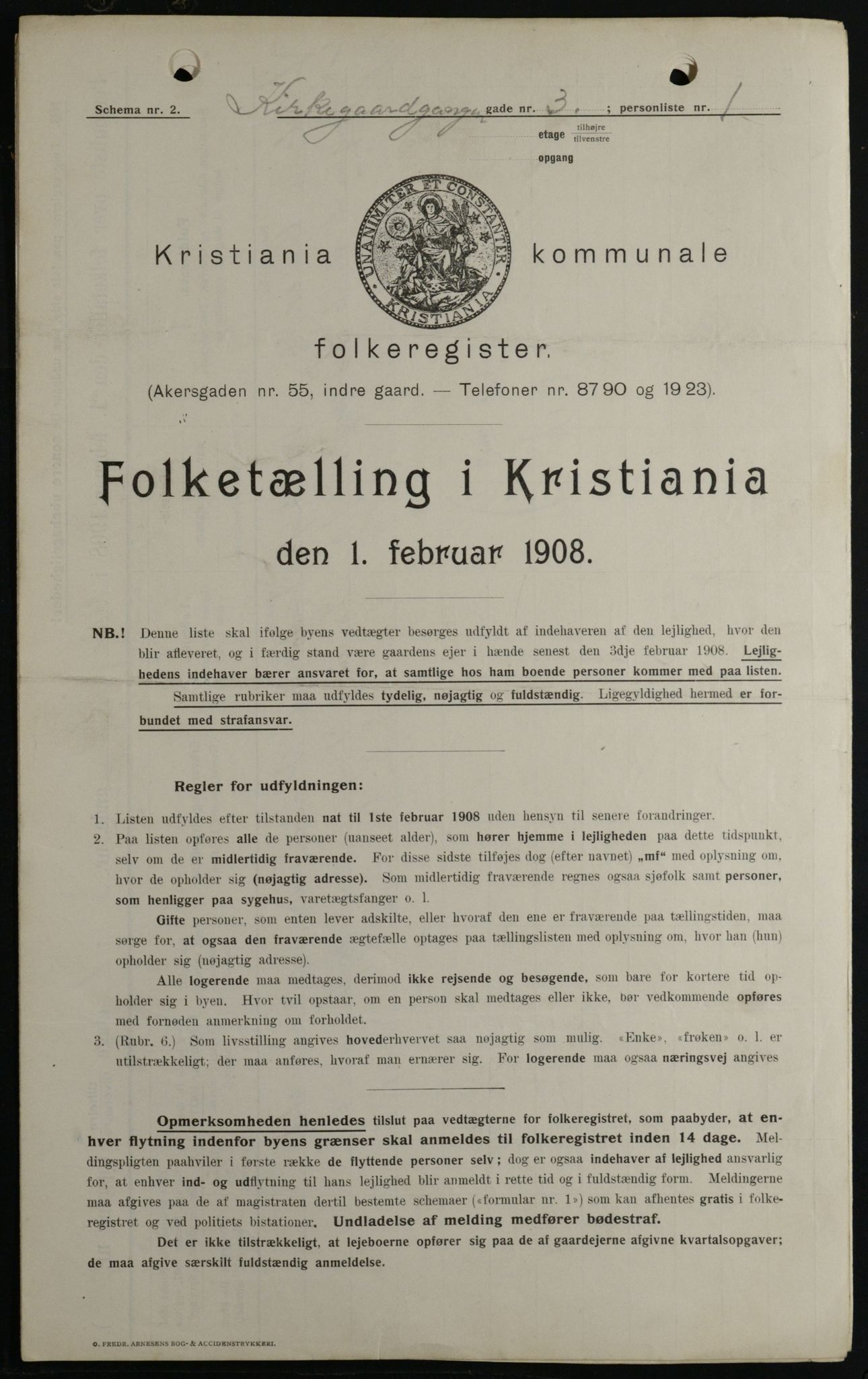 OBA, Kommunal folketelling 1.2.1908 for Kristiania kjøpstad, 1908, s. 44794