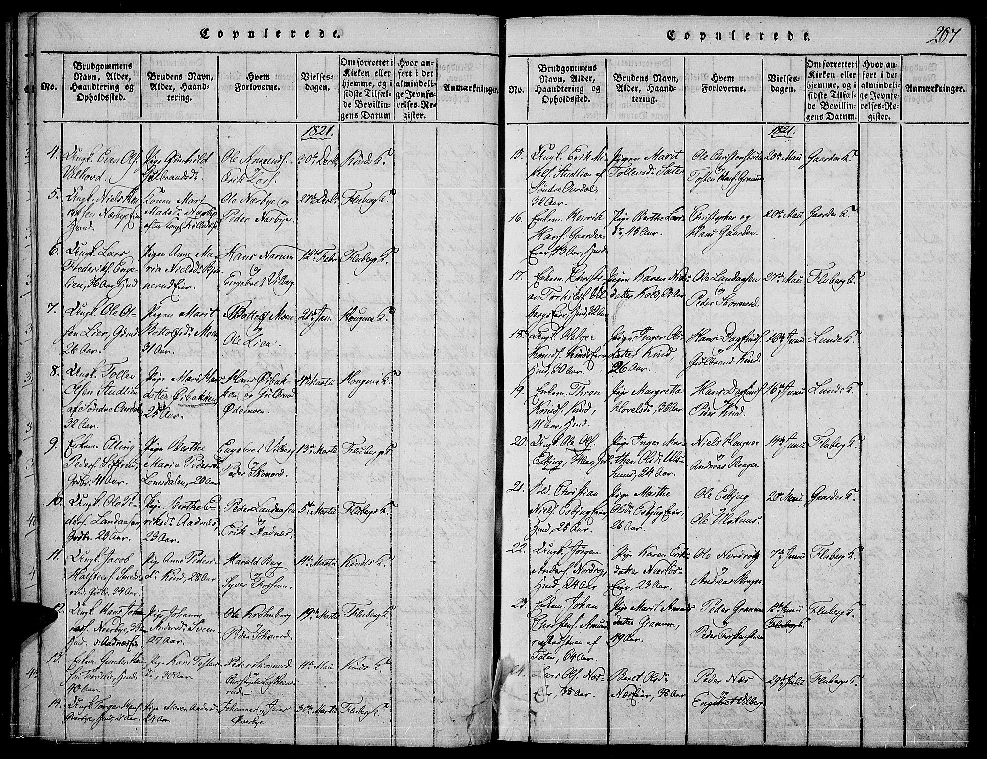 Land prestekontor, AV/SAH-PREST-120/H/Ha/Haa/L0007: Ministerialbok nr. 7, 1814-1830, s. 207