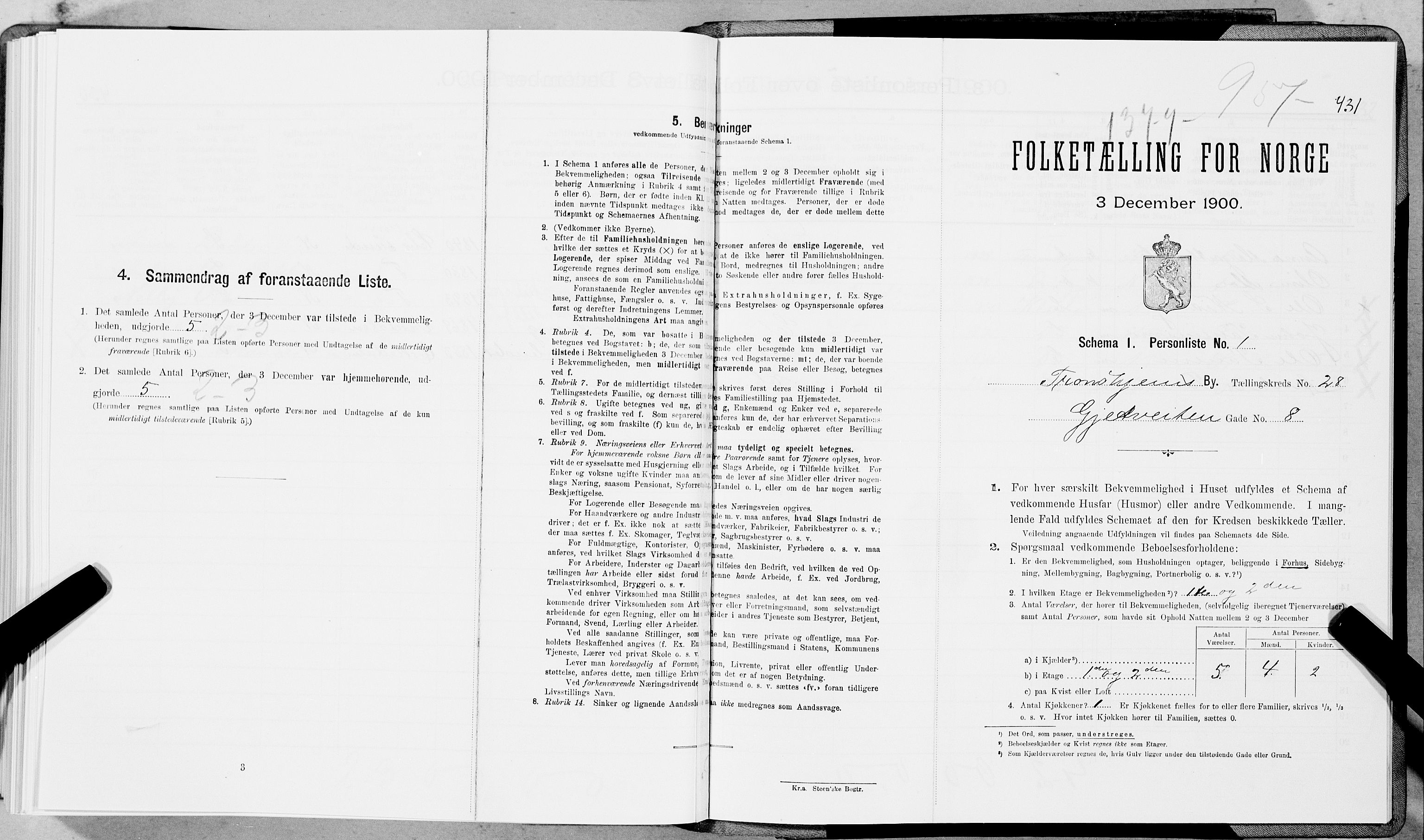 SAT, Folketelling 1900 for 1601 Trondheim kjøpstad, 1900, s. 4439