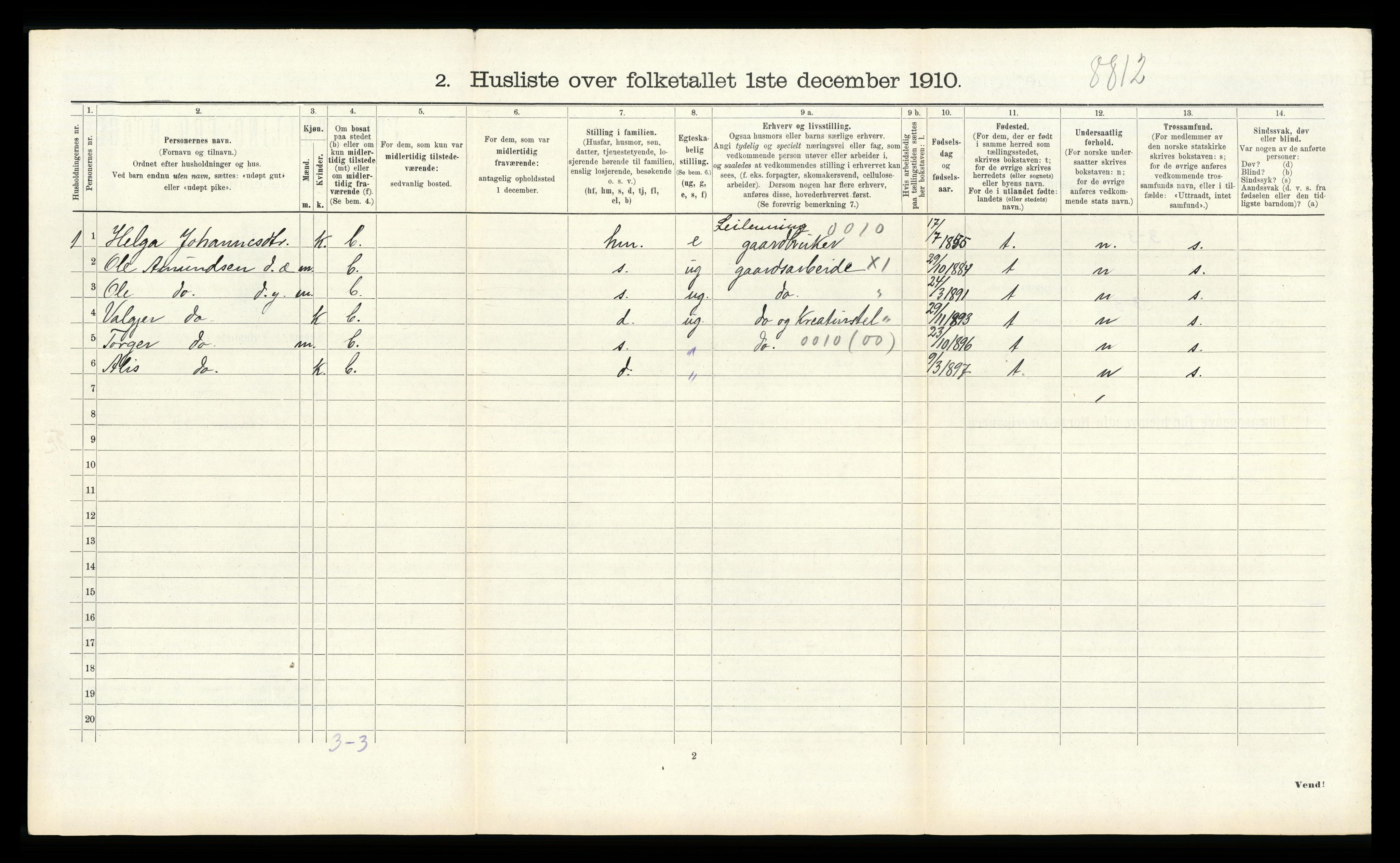 RA, Folketelling 1910 for 1212 Skånevik herred, 1910, s. 516