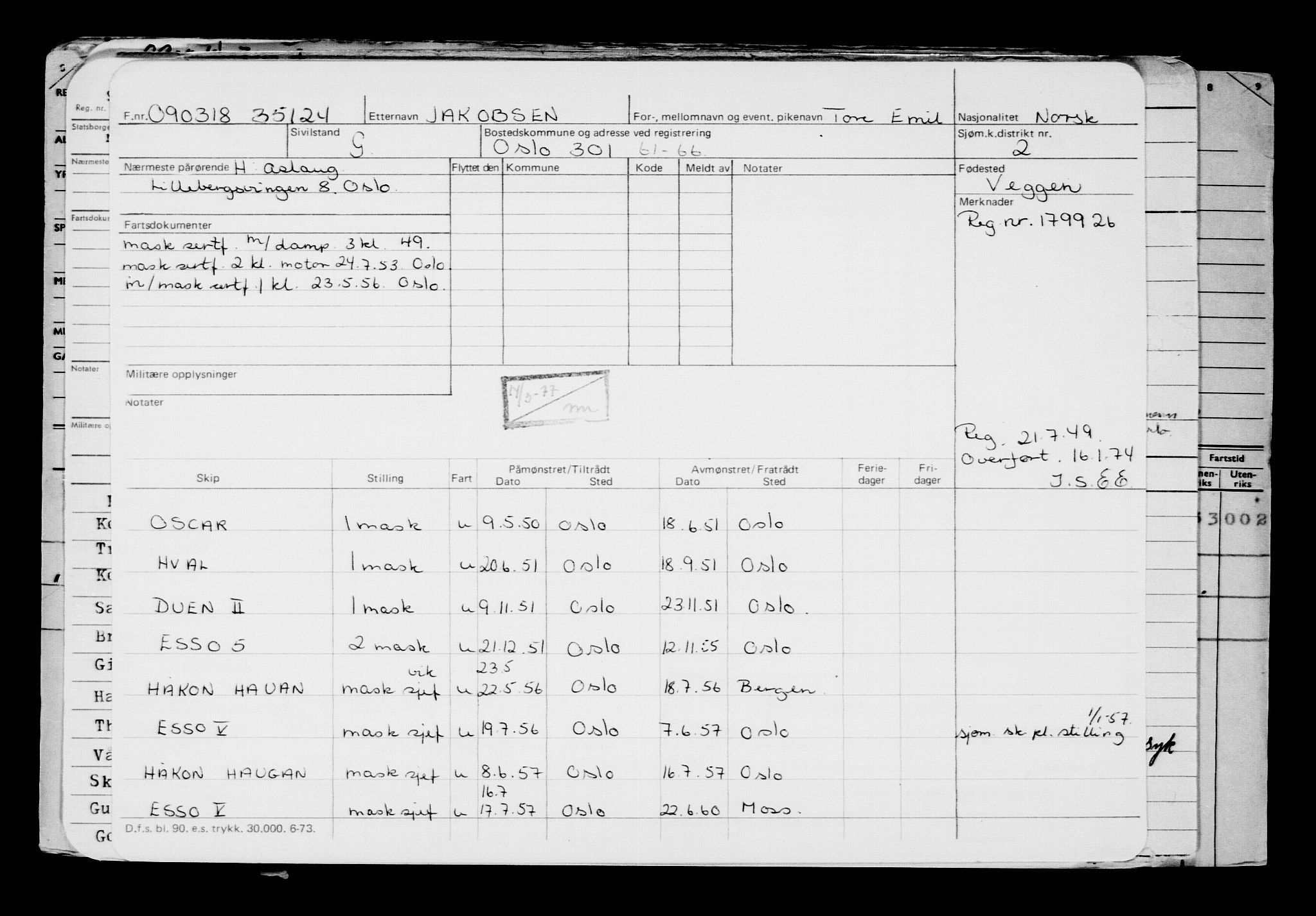 Direktoratet for sjømenn, AV/RA-S-3545/G/Gb/L0156: Hovedkort, 1918, s. 182