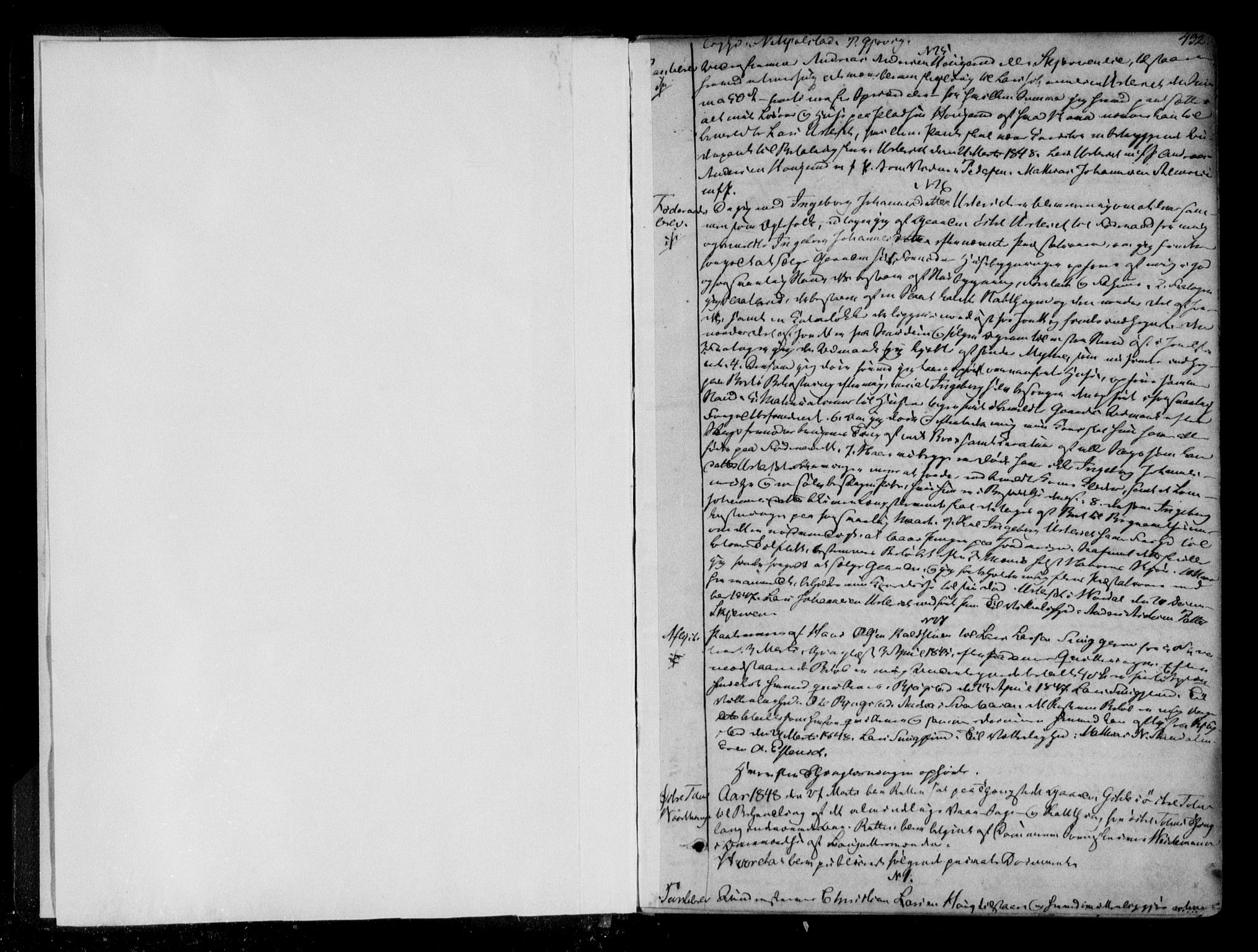 Toten tingrett, AV/SAH-TING-006/H/Hb/Hba/L0008b: Pantebok nr. 8b, 1848-1851, s. 432
