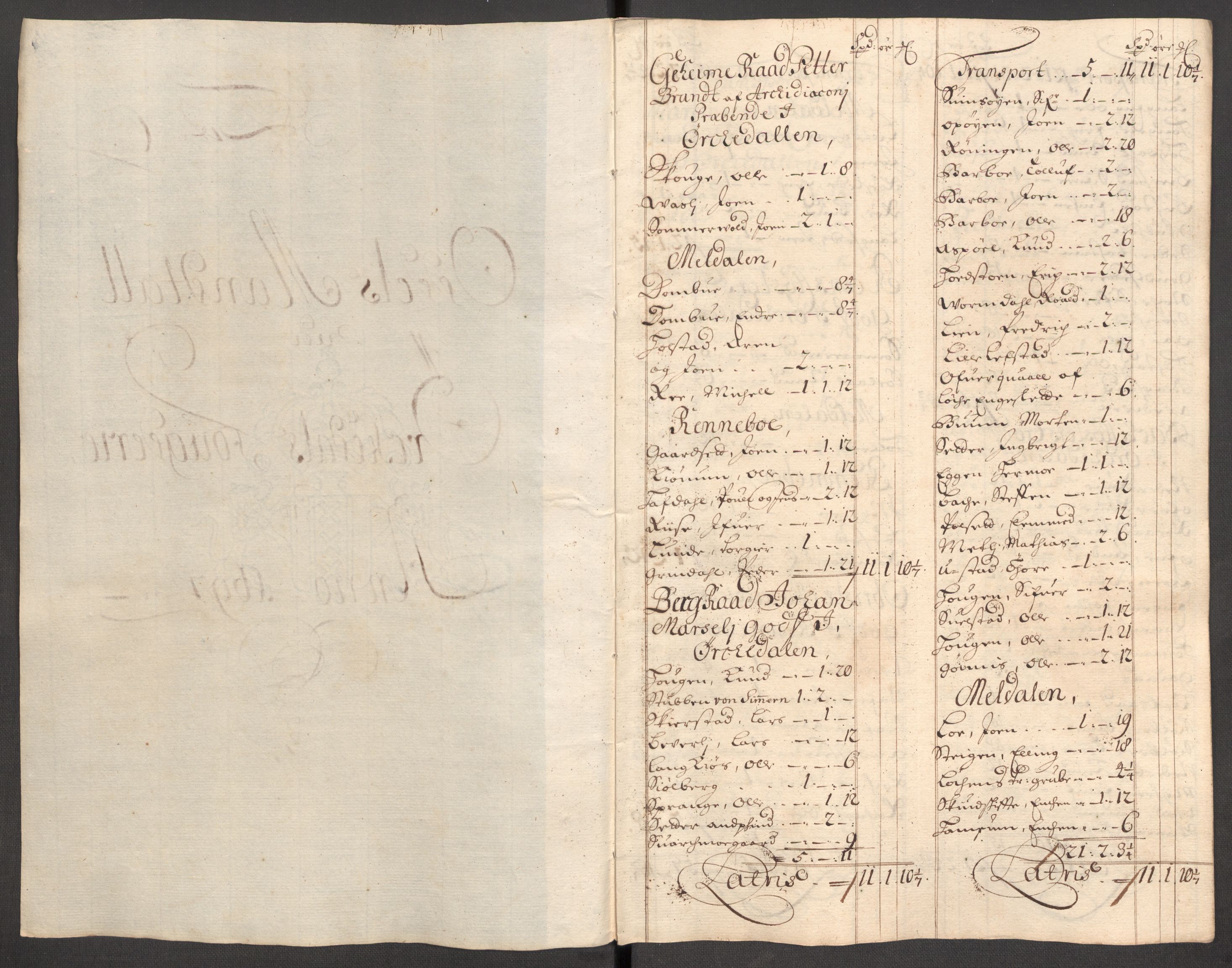 Rentekammeret inntil 1814, Reviderte regnskaper, Fogderegnskap, RA/EA-4092/R60/L3947: Fogderegnskap Orkdal og Gauldal, 1697, s. 110