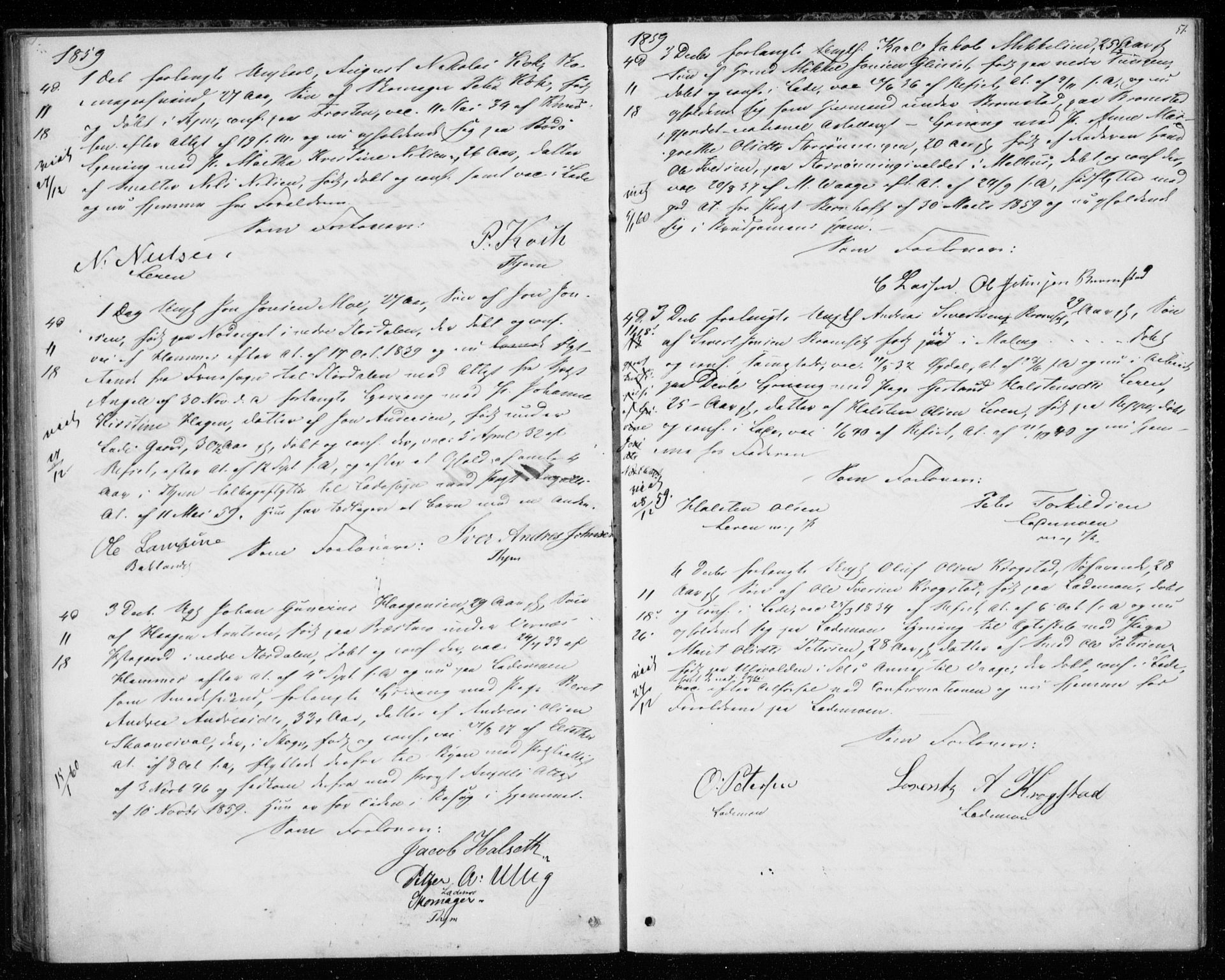 Ministerialprotokoller, klokkerbøker og fødselsregistre - Sør-Trøndelag, SAT/A-1456/606/L0297: Lysningsprotokoll nr. 606A12, 1854-1861, s. 51