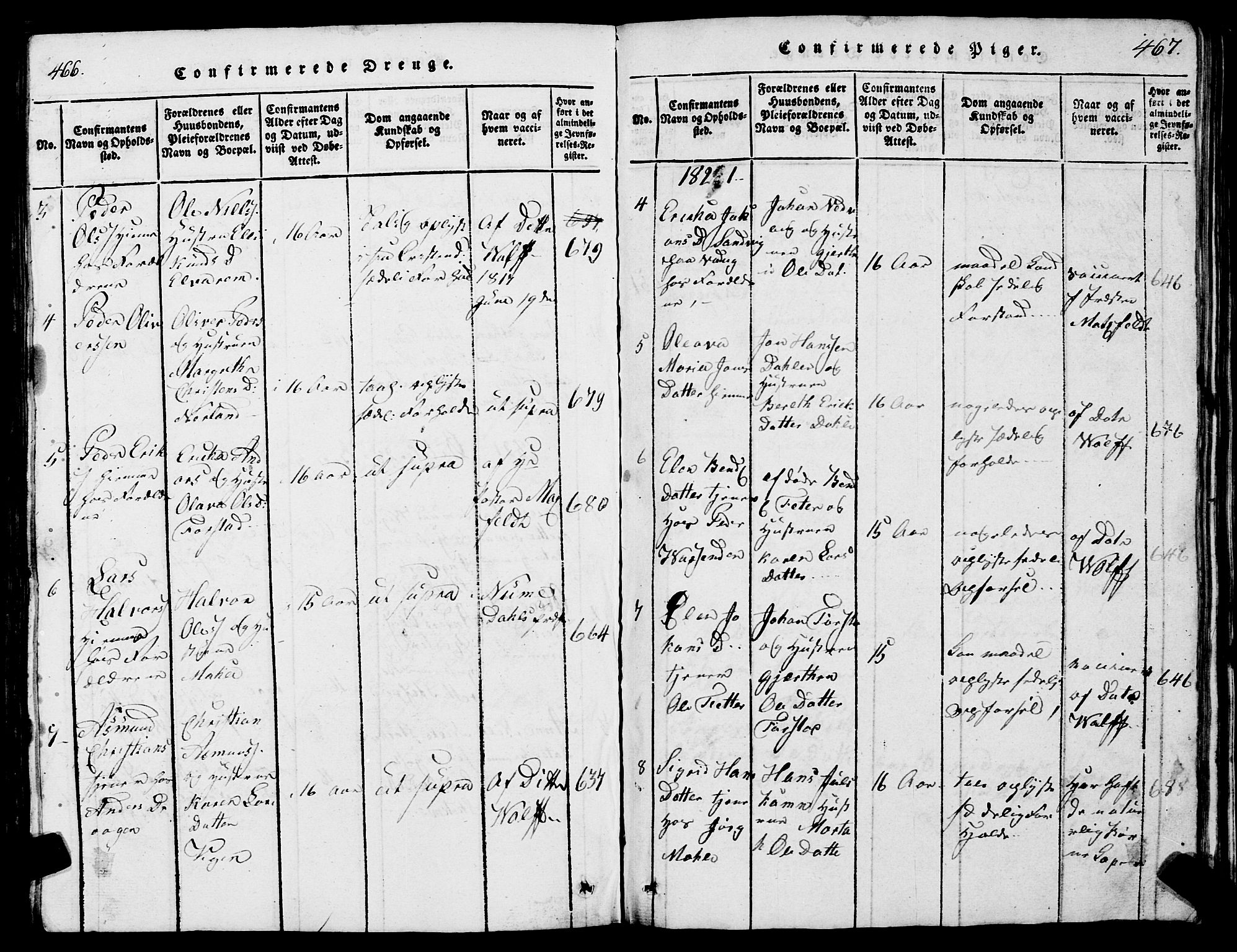 Ministerialprotokoller, klokkerbøker og fødselsregistre - Møre og Romsdal, AV/SAT-A-1454/567/L0781: Klokkerbok nr. 567C01, 1818-1845, s. 466-467