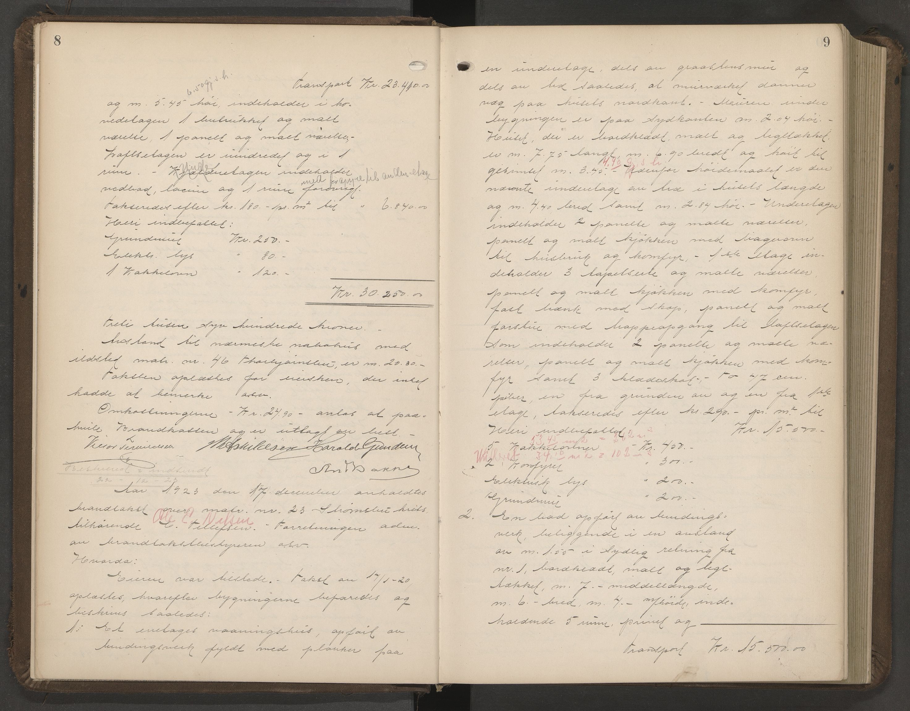 Norges Brannkasse Arendal, AV/SAK-2241-0002/F/Fa/L0031: Branntakstprotokoll nr. 29 med matrikkelnummerregister, 1923-1929