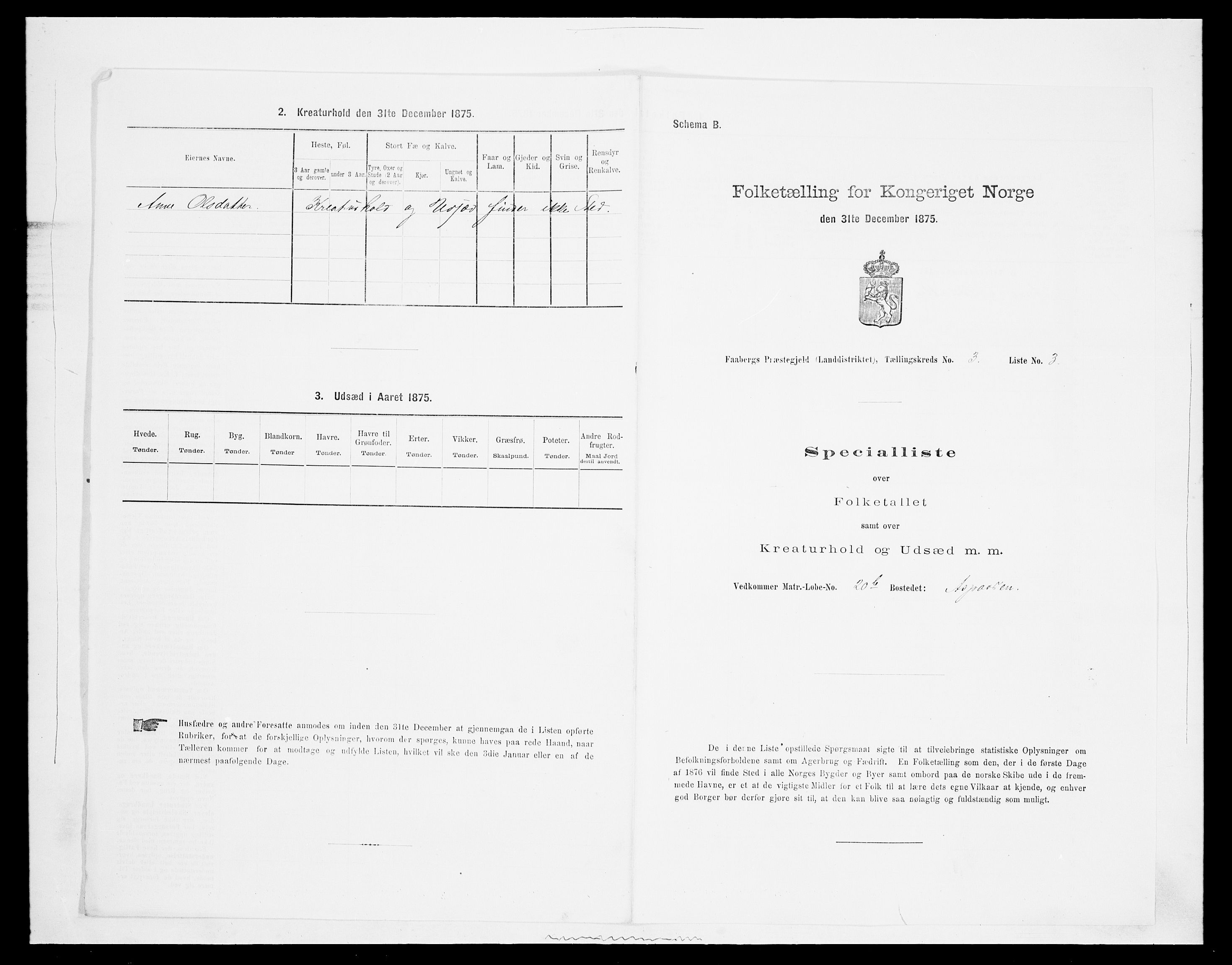 SAH, Folketelling 1875 for 0524L Fåberg prestegjeld, Fåberg sokn og Lillehammer landsokn, 1875, s. 385