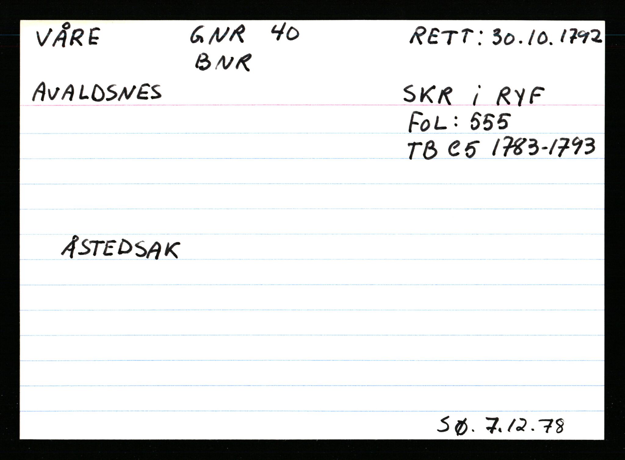 Statsarkivet i Stavanger, AV/SAST-A-101971/03/Y/Ym/L0068: Åstedskort sortert etter gårdsnavn: Vormedal - Ytrevold, 1600-1950, s. 411