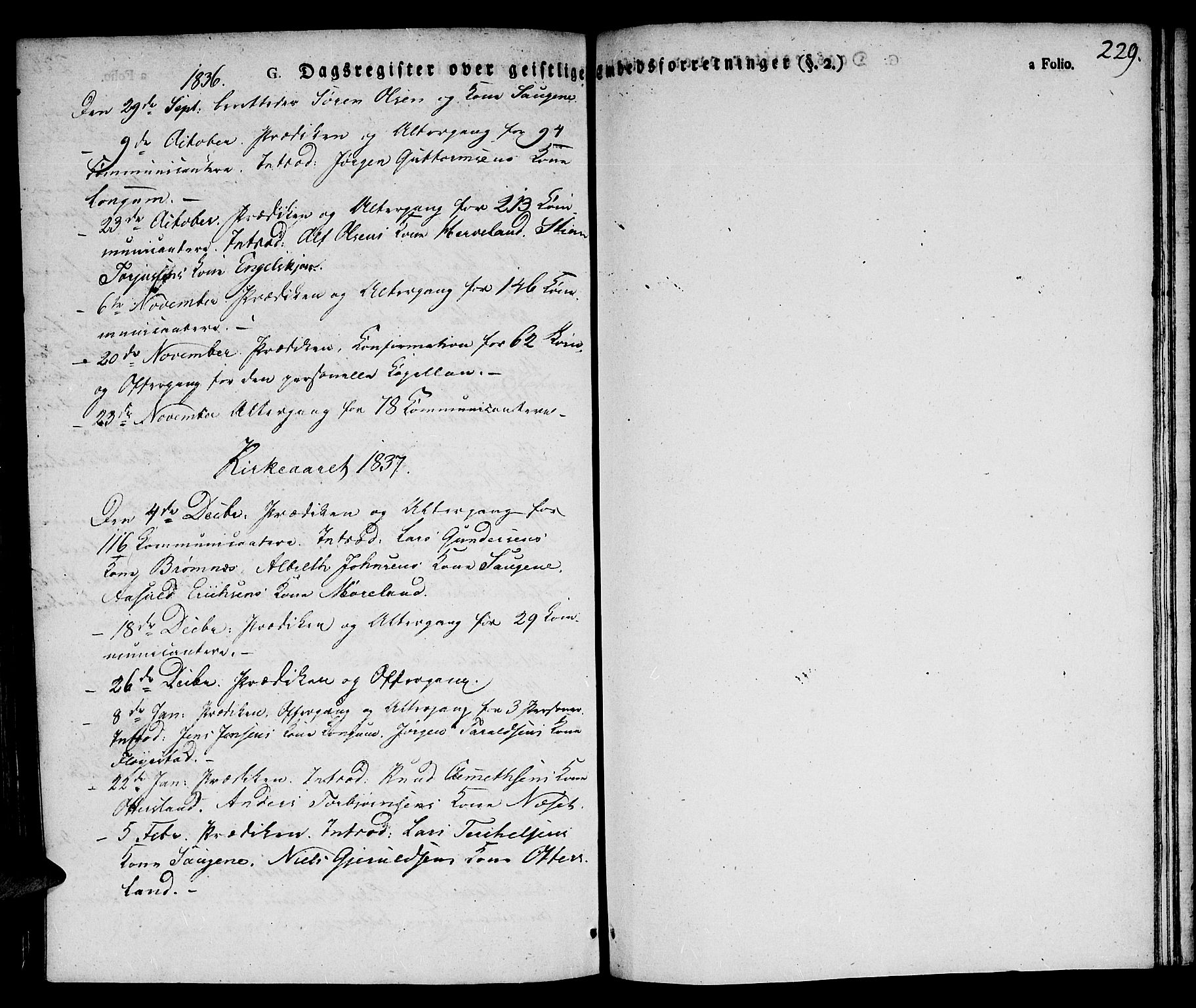 Austre Moland sokneprestkontor, SAK/1111-0001/F/Fa/Faa/L0005: Ministerialbok nr. A 5, 1825-1837, s. 229