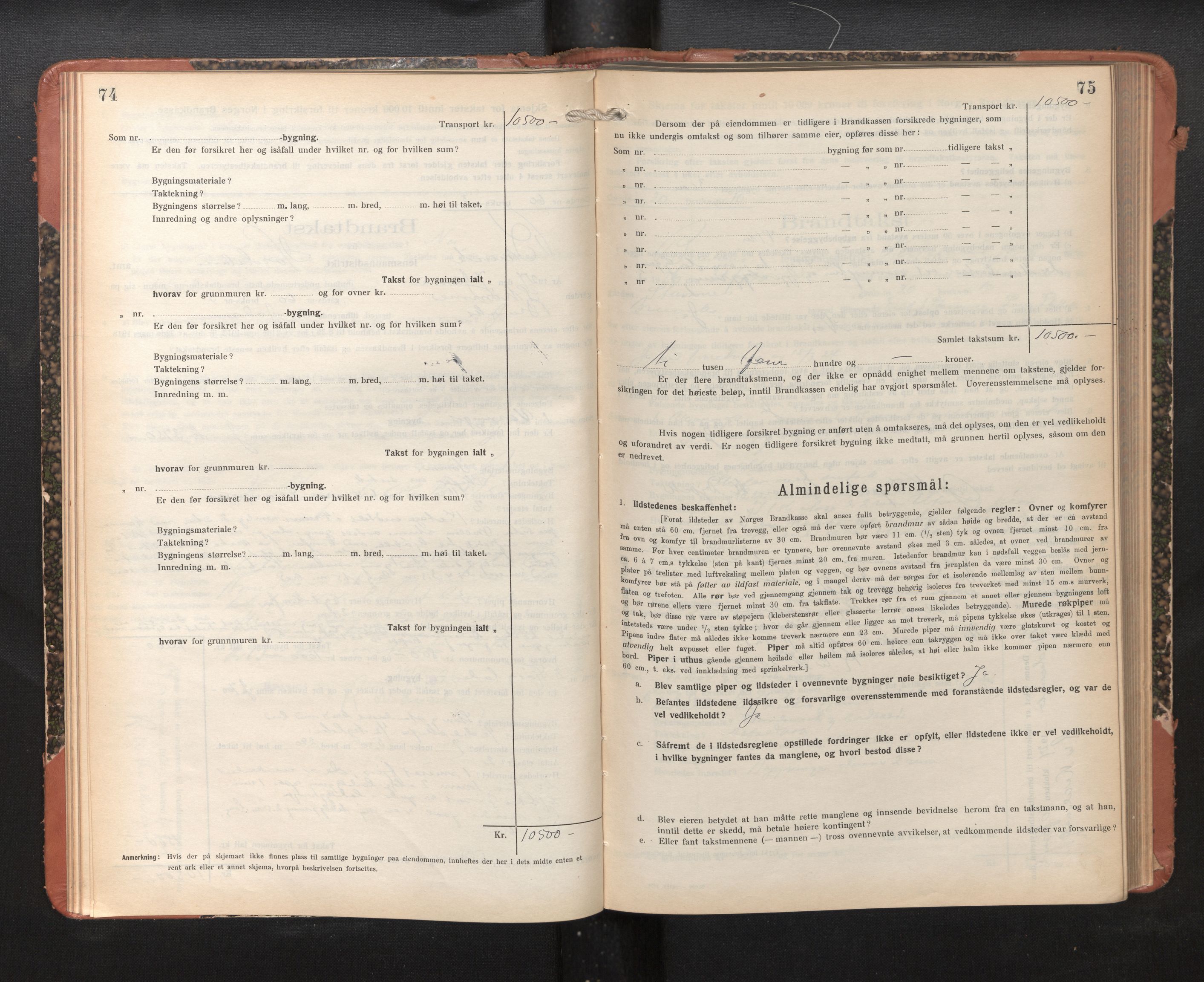 Lensmannen i Bruvik, SAB/A-31301/0012/L0010: Branntakstprotokoll, skjematakst, 1925-1936, s. 74-75