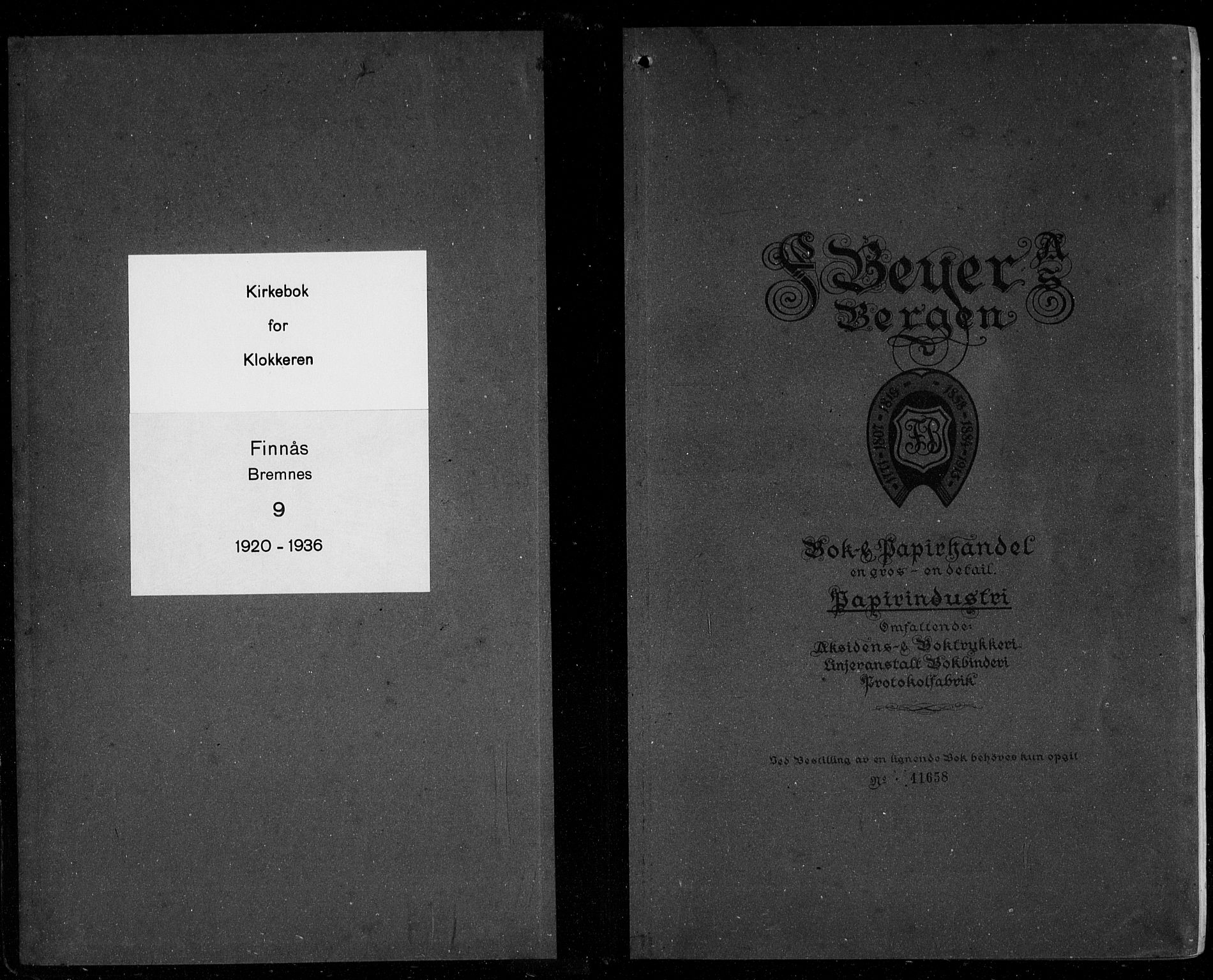 Finnås sokneprestembete, AV/SAB-A-99925/H/Ha/Hab/Habb/L0006: Klokkerbok nr. B 6, 1920-1936