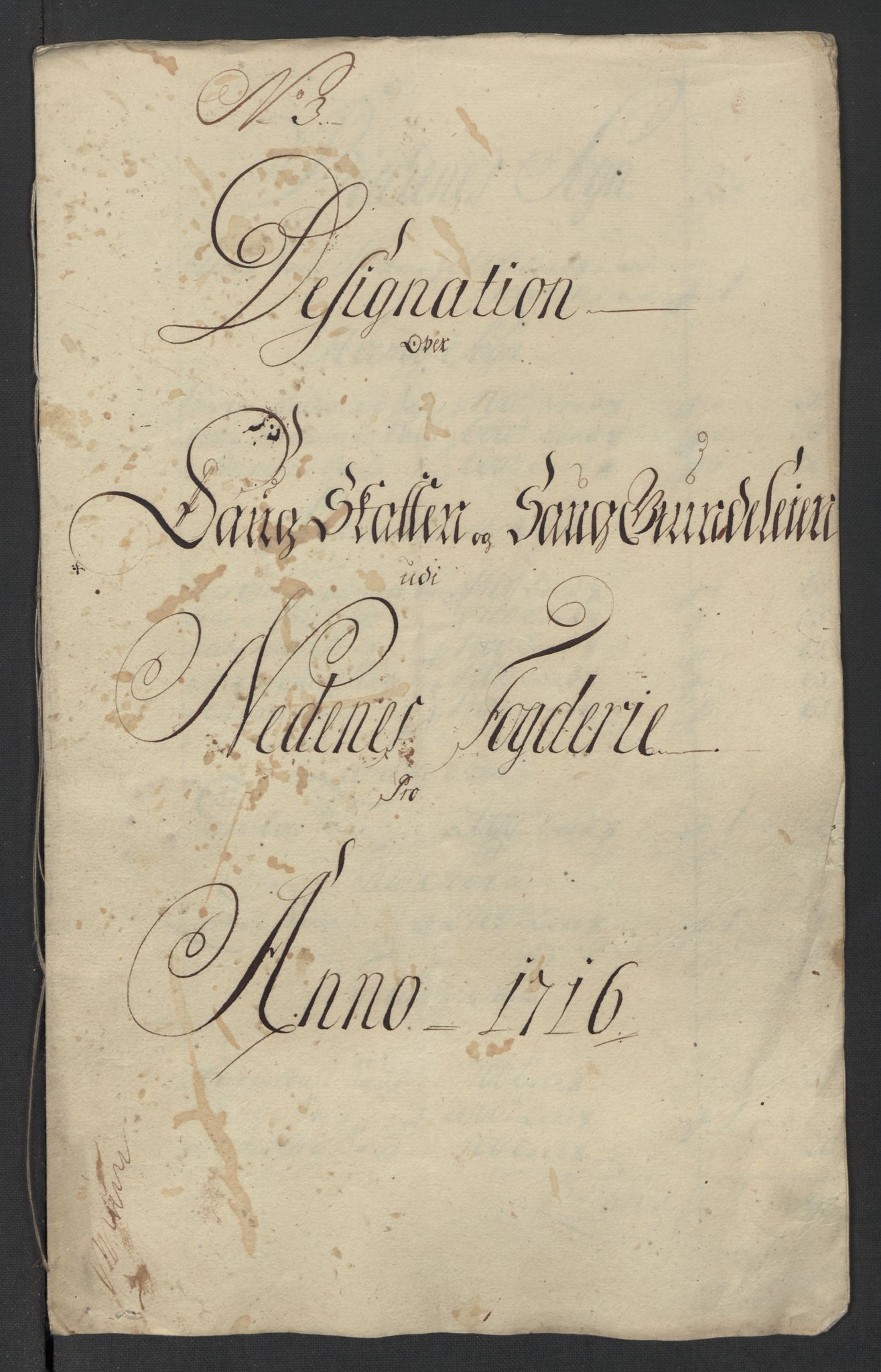 Rentekammeret inntil 1814, Reviderte regnskaper, Fogderegnskap, AV/RA-EA-4092/R39/L2325: Fogderegnskap Nedenes, 1716, s. 127