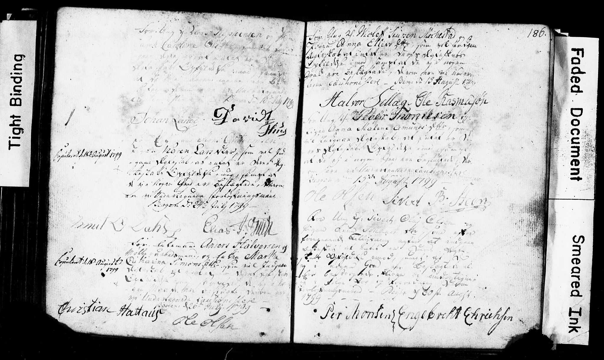 Korskirken sokneprestembete, SAB/A-76101: Forlovererklæringer nr. II.5.1, 1776-1816, s. 186