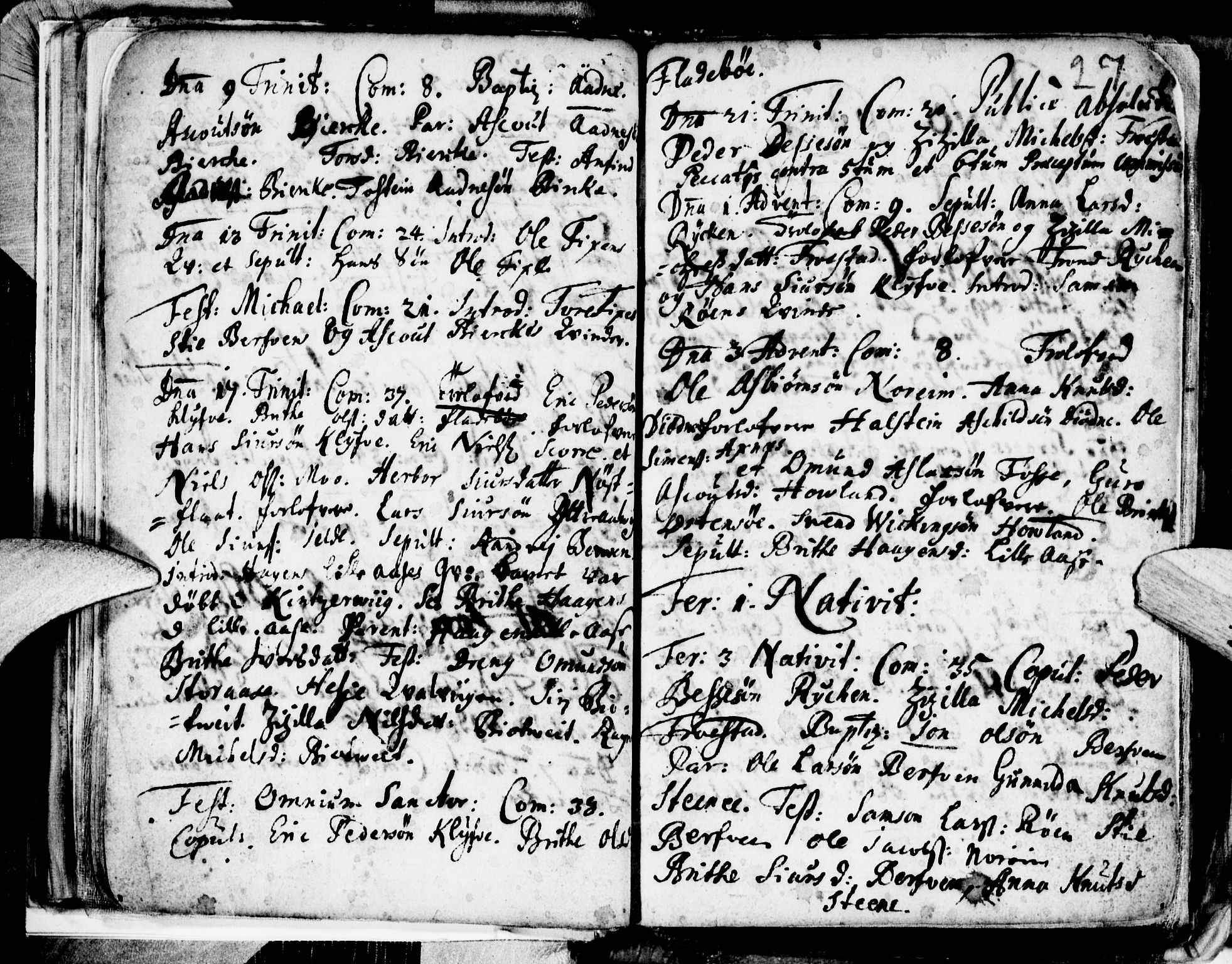 Kvam sokneprestembete, SAB/A-76201/H/Haa: Ministerialbok nr. A 1, 1690-1741, s. 27