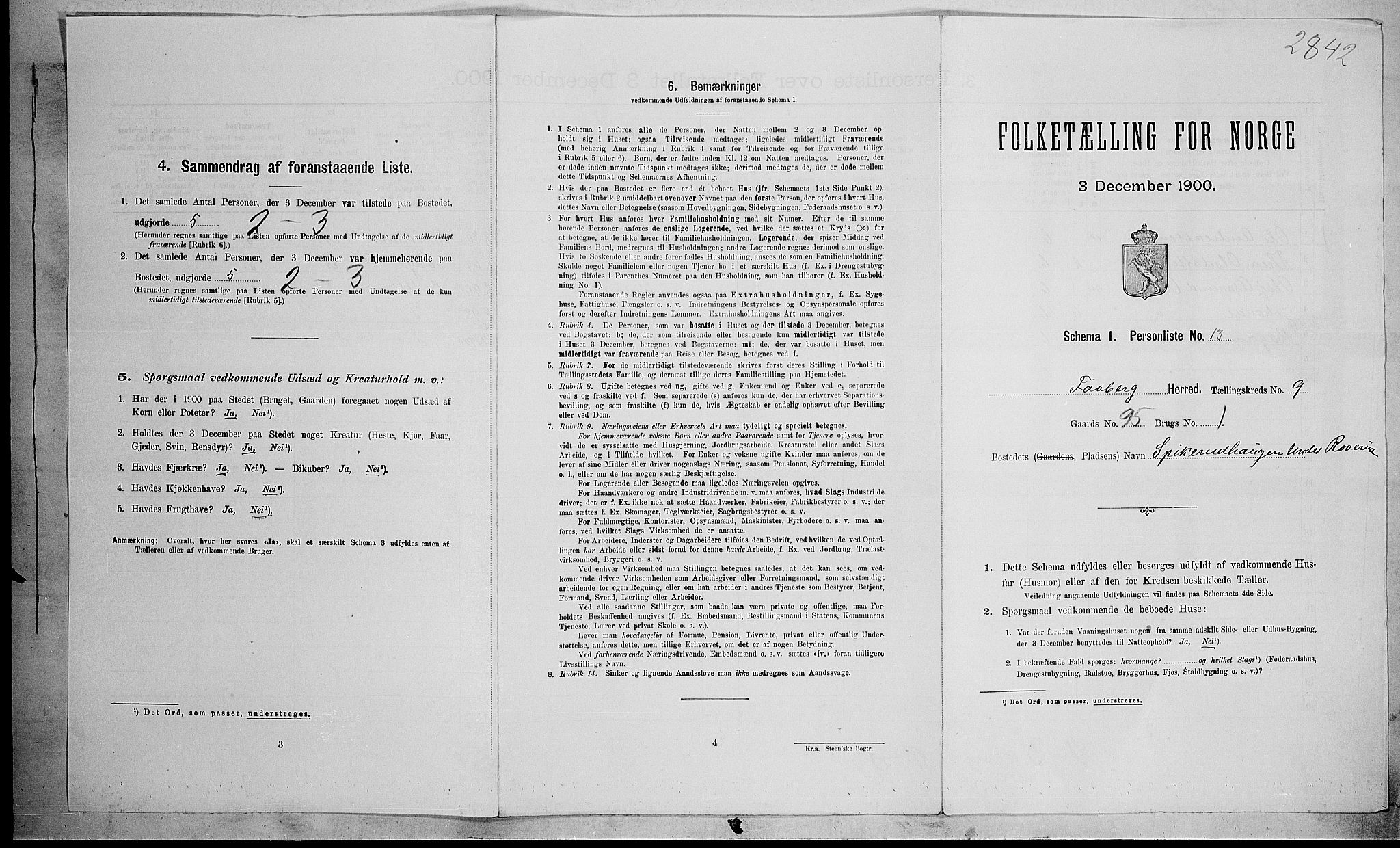 SAH, Folketelling 1900 for 0524 Fåberg herred, 1900, s. 918