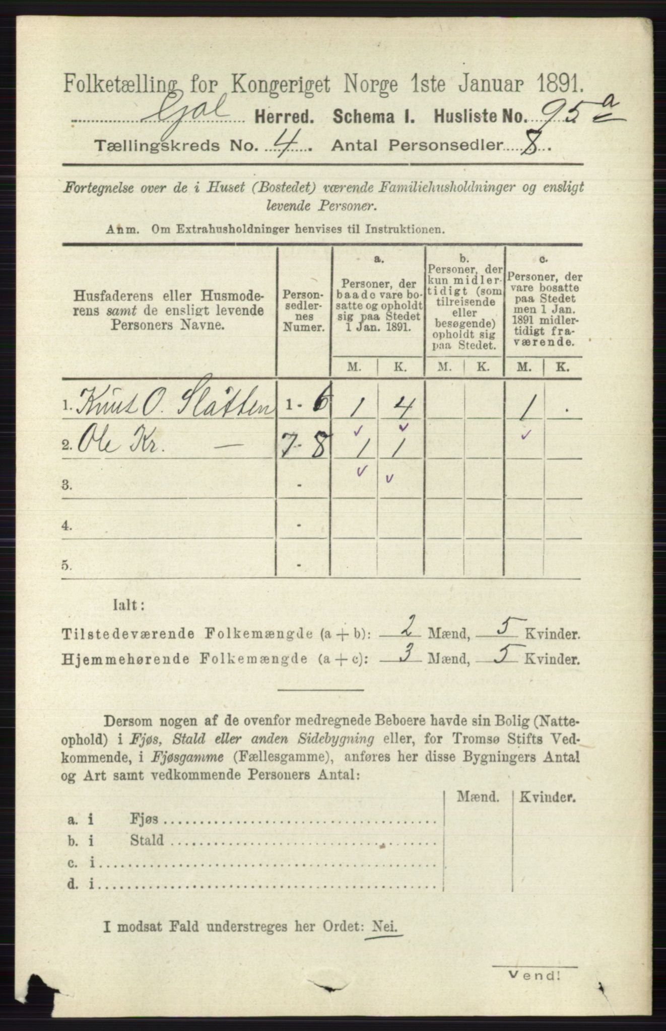 RA, Folketelling 1891 for 0617 Gol og Hemsedal herred, 1891, s. 1814