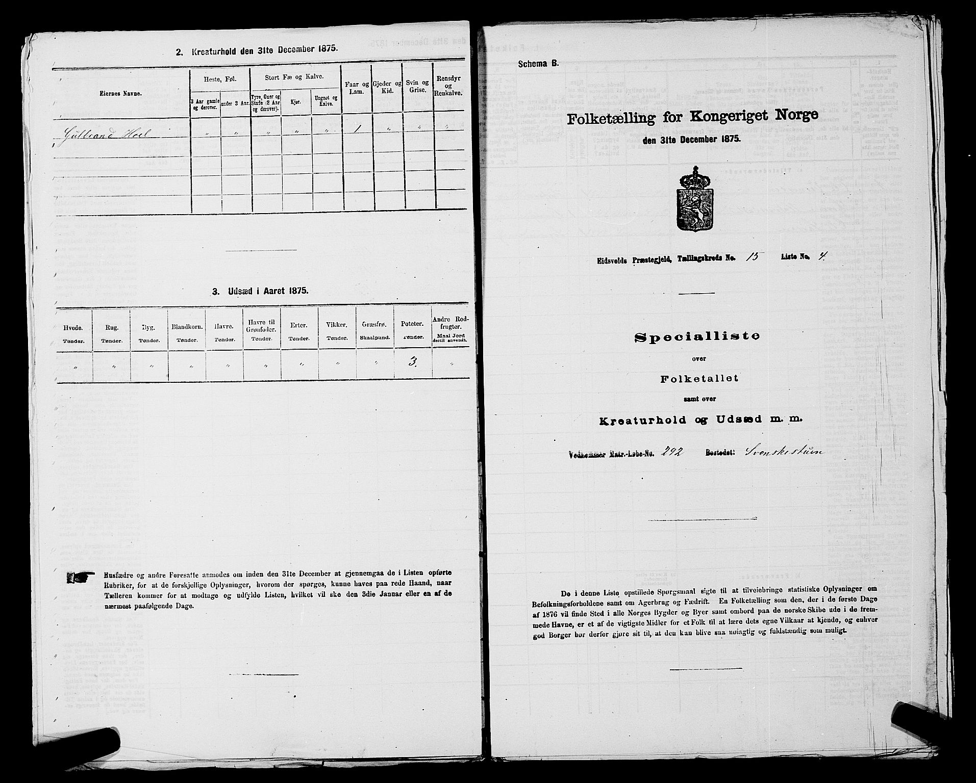 RA, Folketelling 1875 for 0237P Eidsvoll prestegjeld, 1875, s. 2463