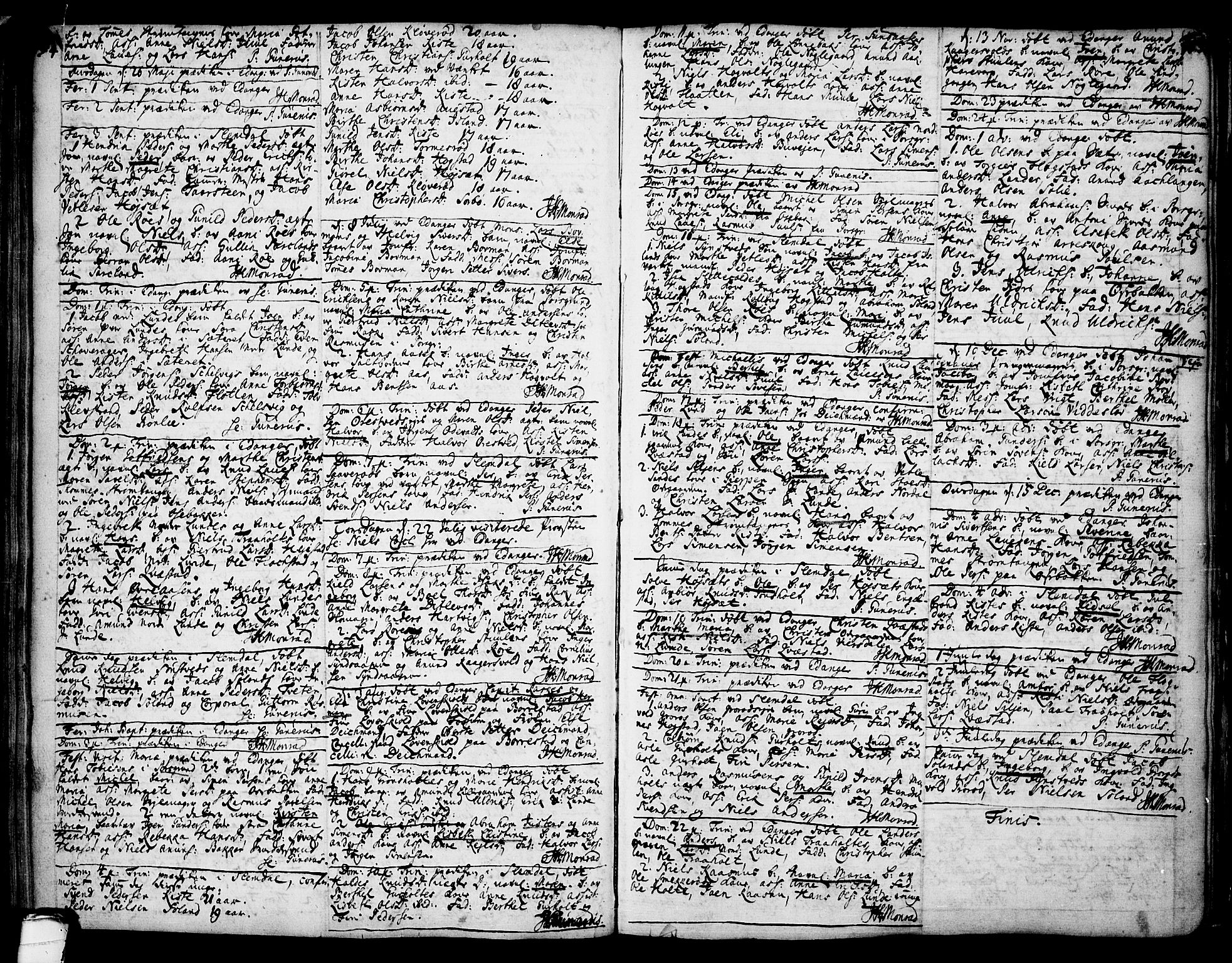 Eidanger kirkebøker, SAKO/A-261/F/Fa/L0004: Ministerialbok nr. 4, 1733-1759, s. 154-155