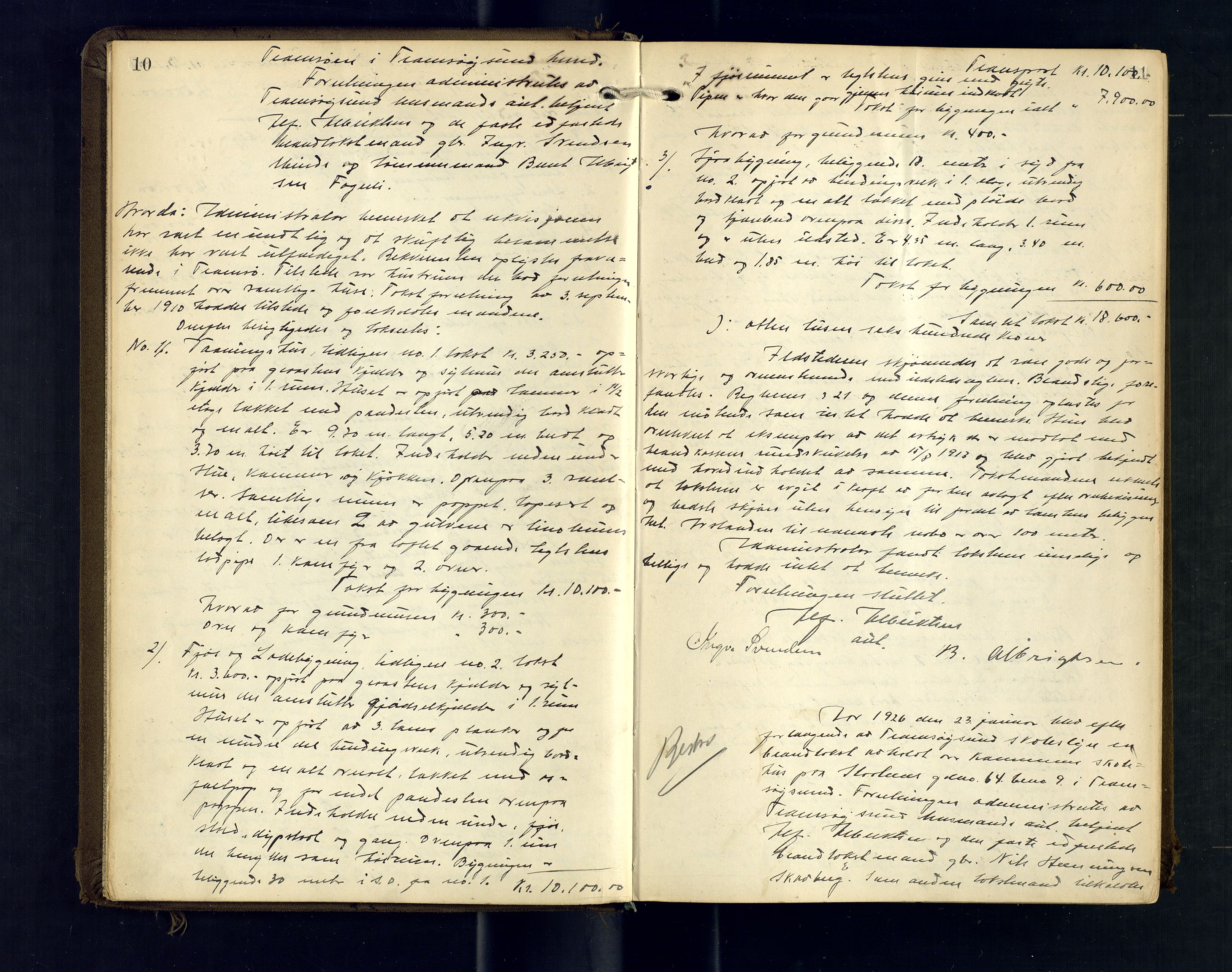Tromsøysund lensmannskontor, AV/SATØ-SATØ-12/F/Fs/Fsb/L0748: Branntakstprotokoll. Med register, 1925-1933, s. 10-11