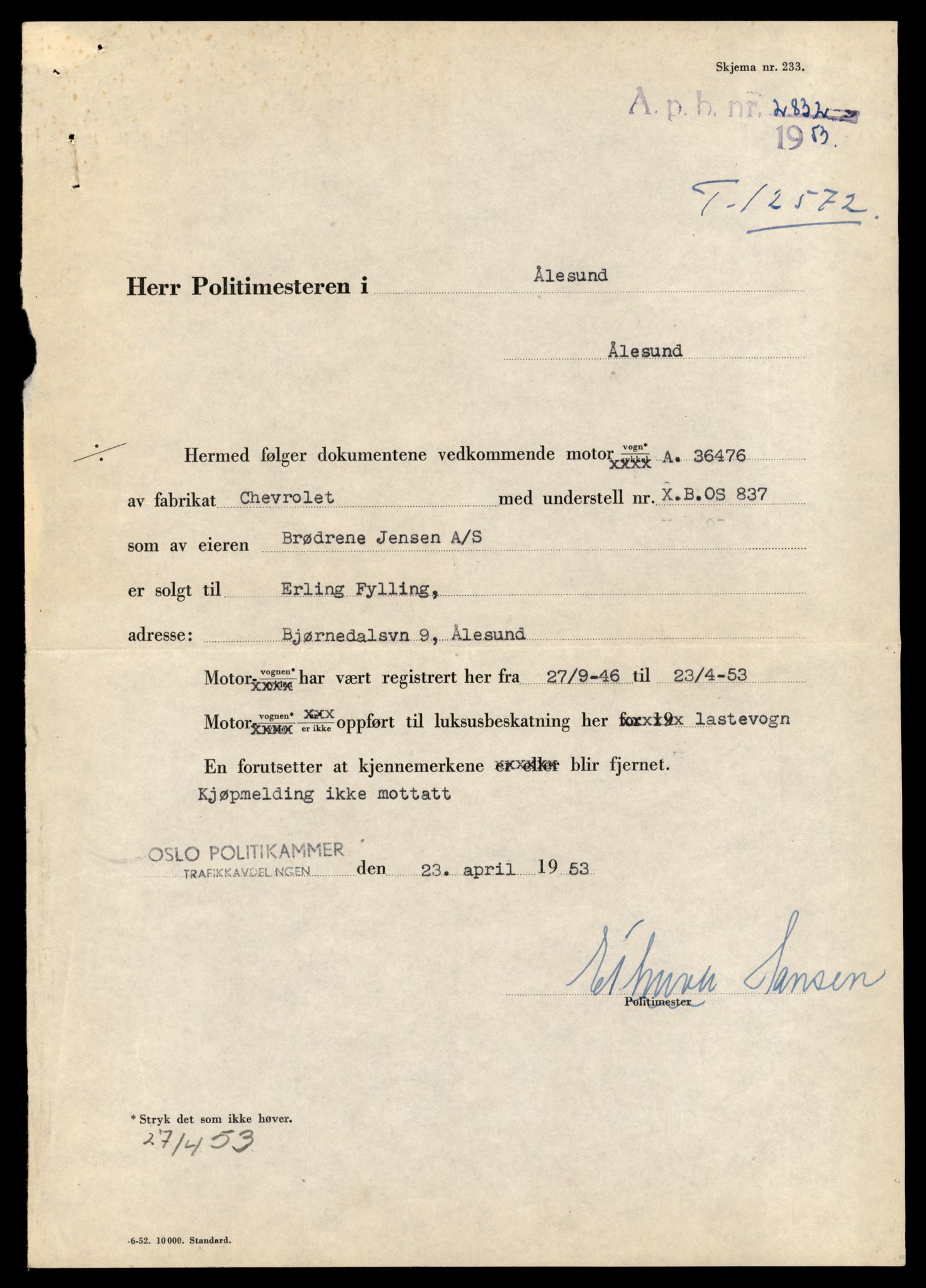 Møre og Romsdal vegkontor - Ålesund trafikkstasjon, AV/SAT-A-4099/F/Fe/L0034: Registreringskort for kjøretøy T 12500 - T 12652, 1927-1998, s. 1378