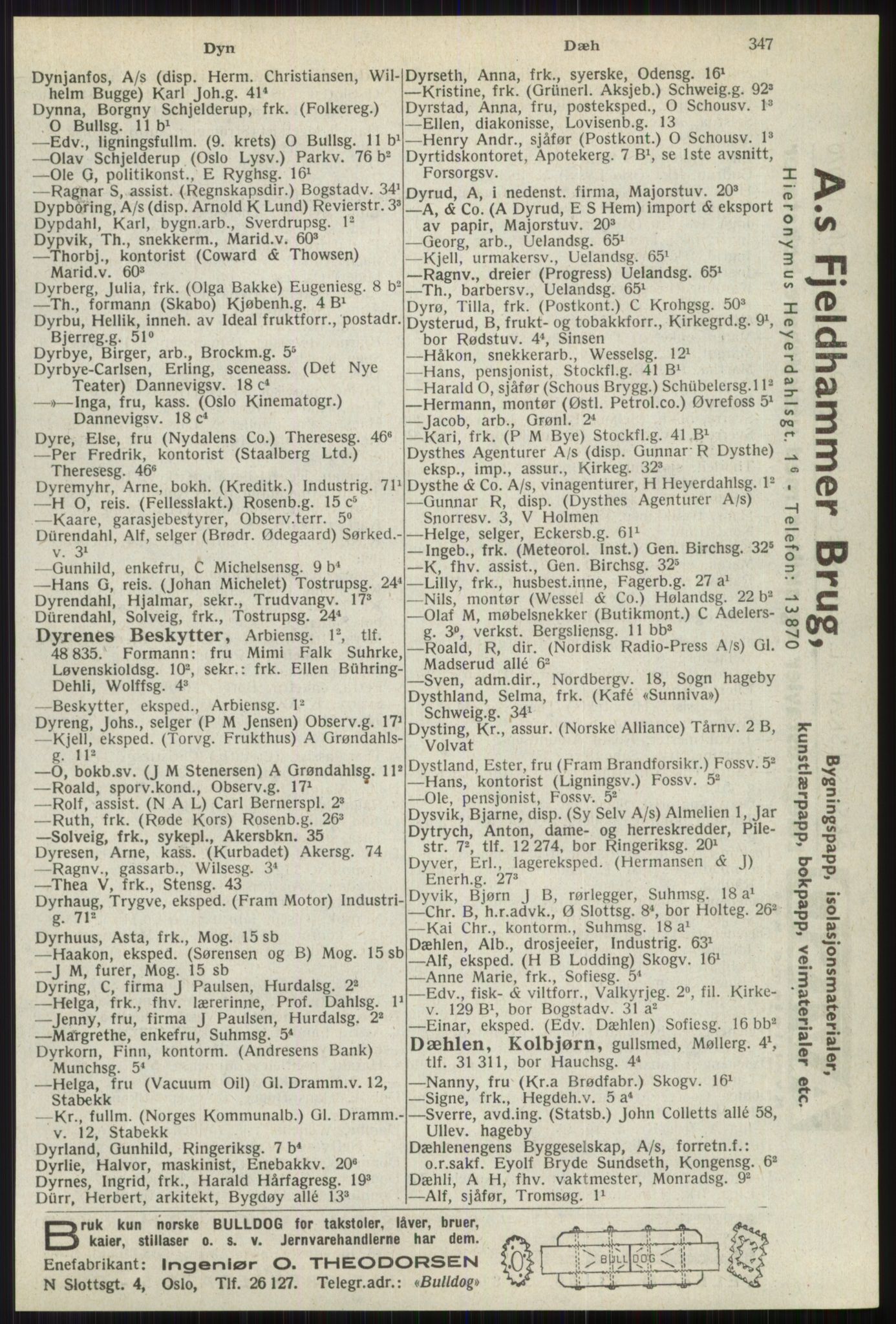Kristiania/Oslo adressebok, PUBL/-, 1941, s. 347