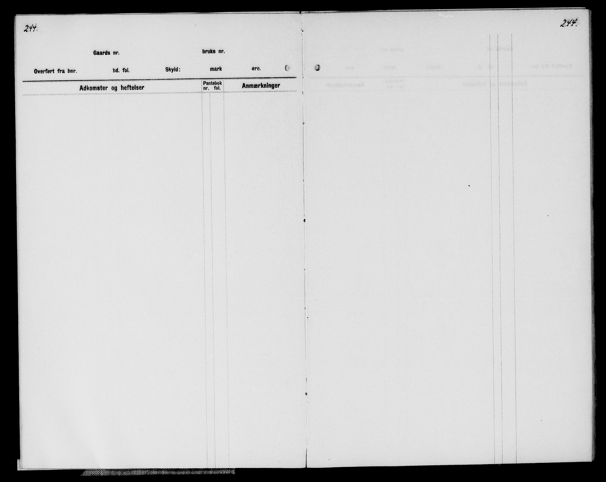 Lyngdal sorenskriveri, AV/SAK-1221-0004/G/Ga/L0606: Panteregister nr. 33b, 1800-1950, s. 244