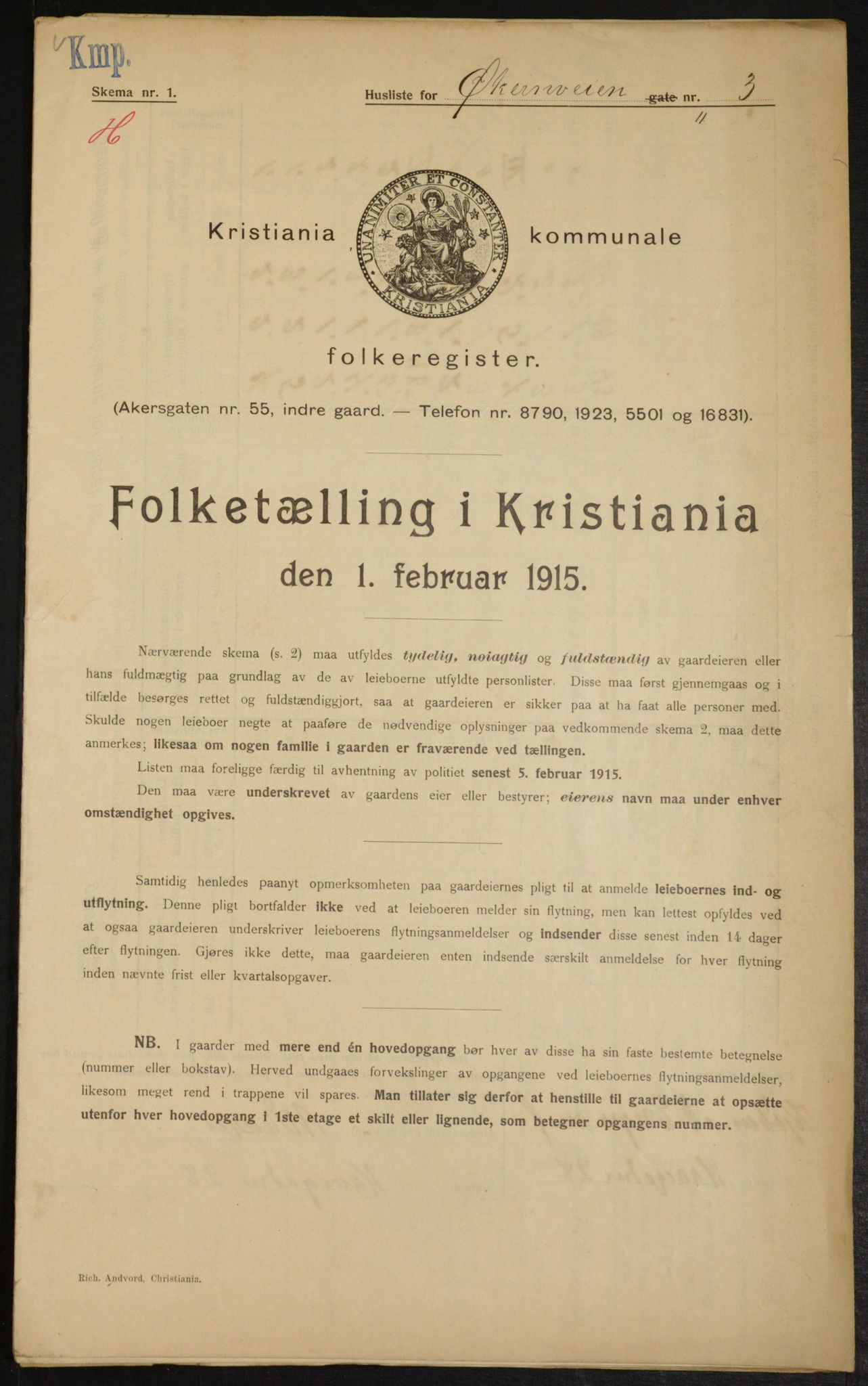 OBA, Kommunal folketelling 1.2.1915 for Kristiania, 1915, s. 129278