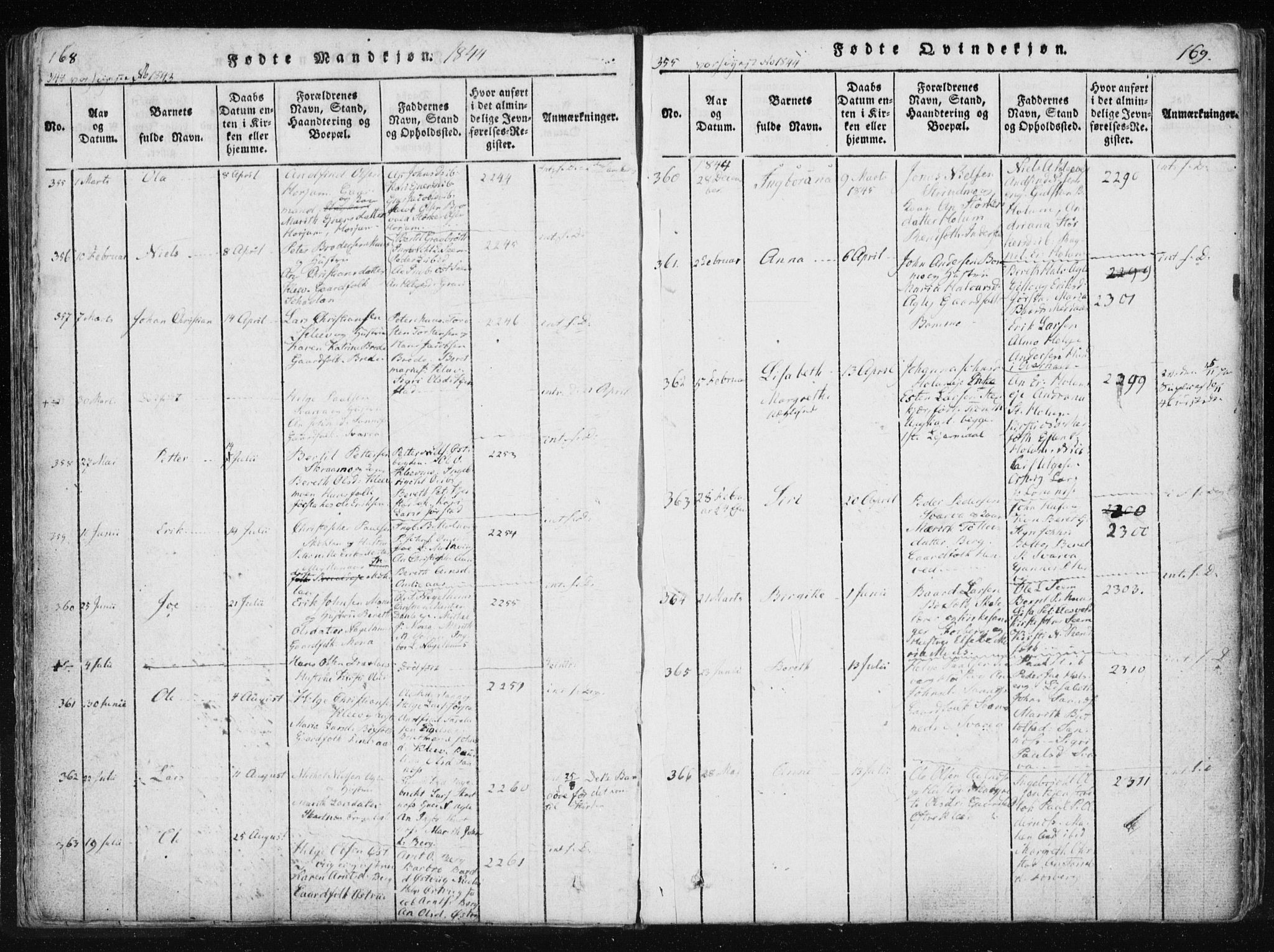 Ministerialprotokoller, klokkerbøker og fødselsregistre - Nord-Trøndelag, SAT/A-1458/749/L0469: Ministerialbok nr. 749A03, 1817-1857, s. 168-169