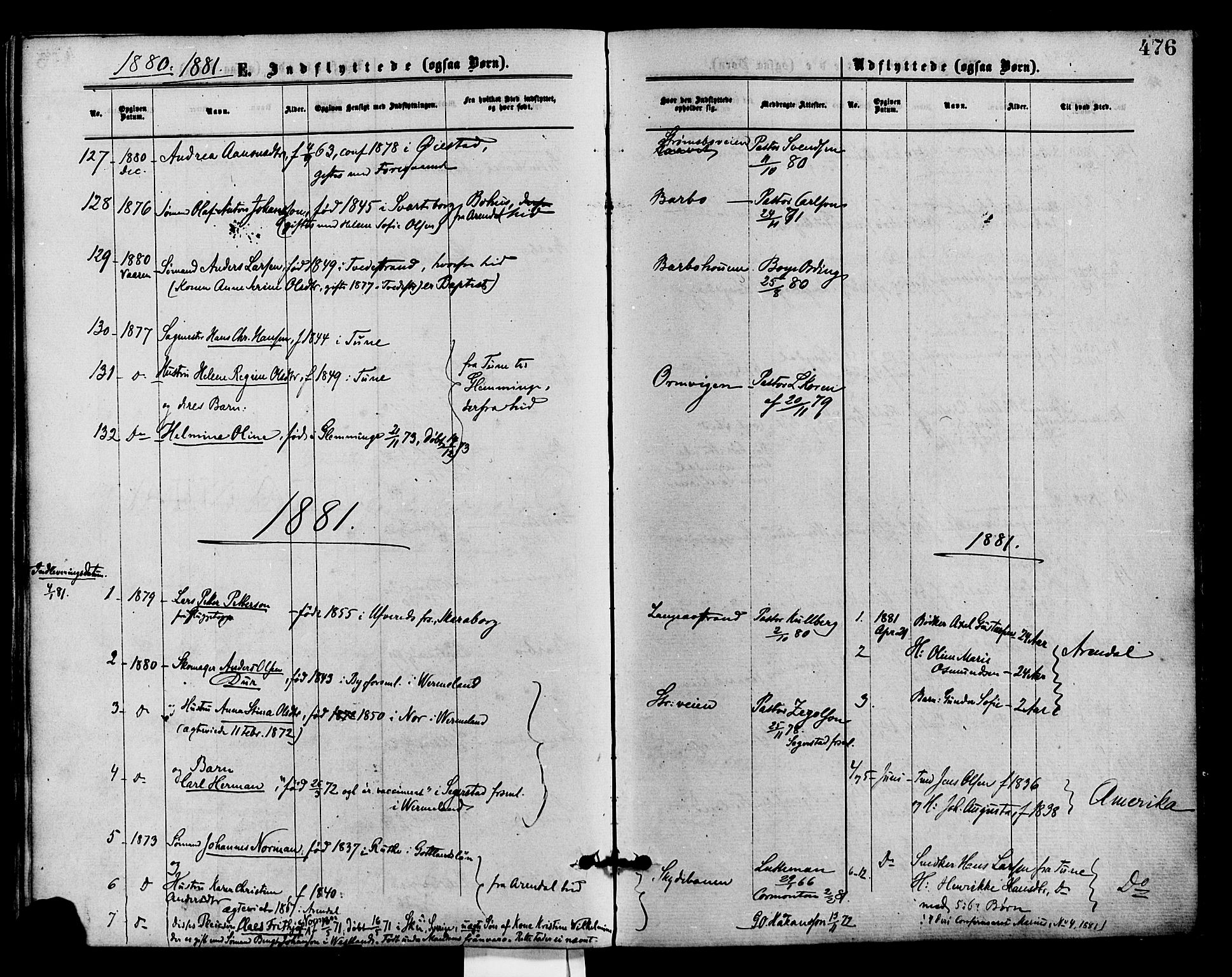 Barbu sokneprestkontor, SAK/1111-0003/F/Fa/L0001: Ministerialbok nr. A 1 /1, 1878-1883, s. 476