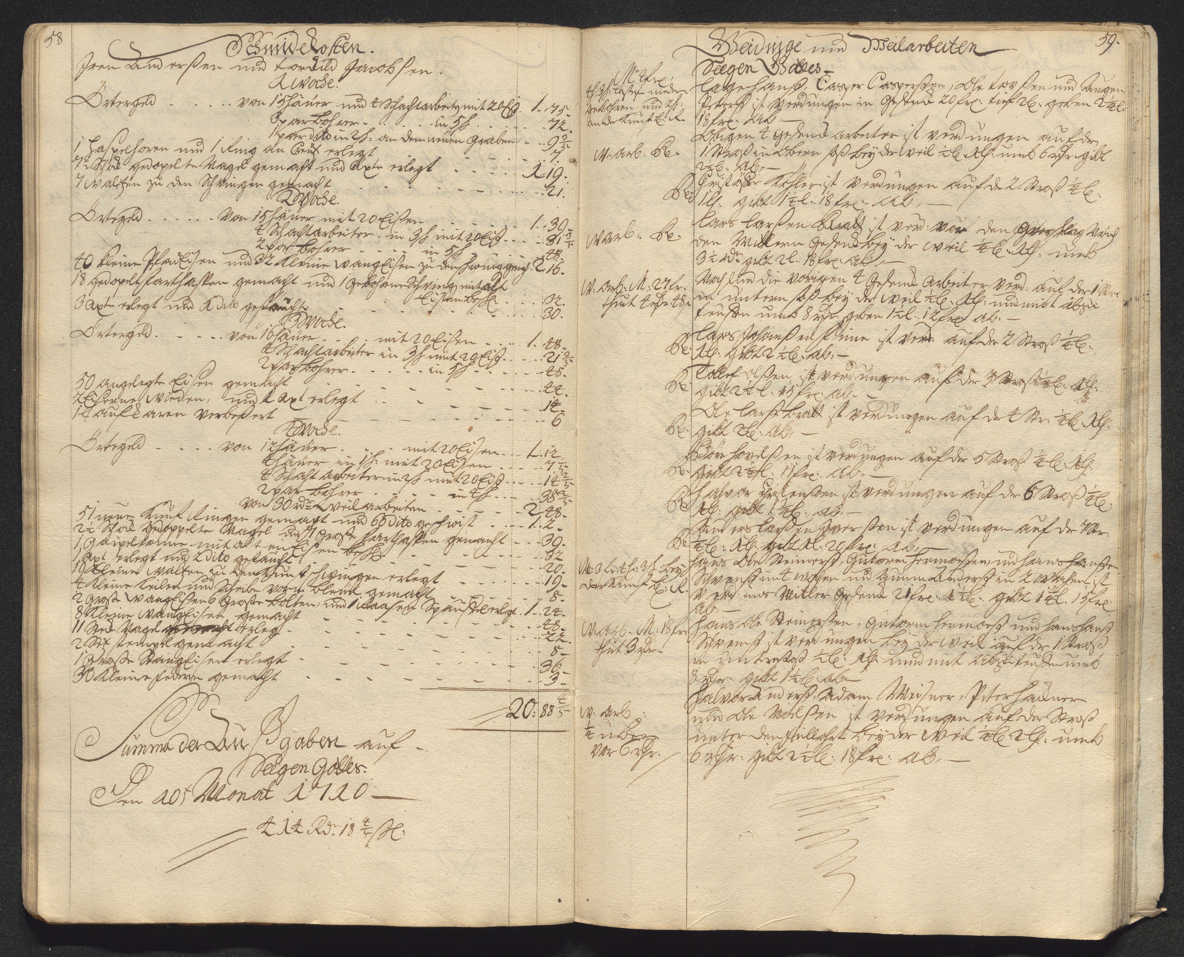 Kongsberg Sølvverk 1623-1816, AV/SAKO-EA-3135/001/D/Dc/Dcd/L0099: Utgiftsregnskap for gruver m.m., 1710, s. 462