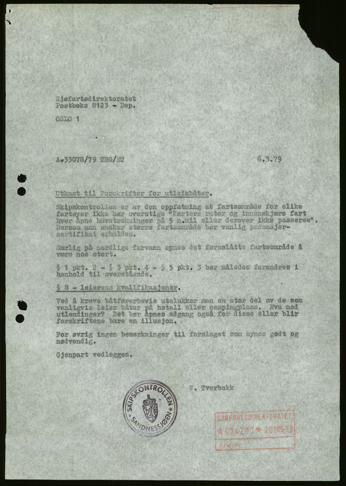 Sjøfartsdirektoratet med forløpere, generelt arkiv, AV/RA-S-1407/D/Du/Duc/L0642/0001: Skipskontrollen - Forskrifter / Forskrift om utleiebåter (2 mapper), 1978-1987, s. 349