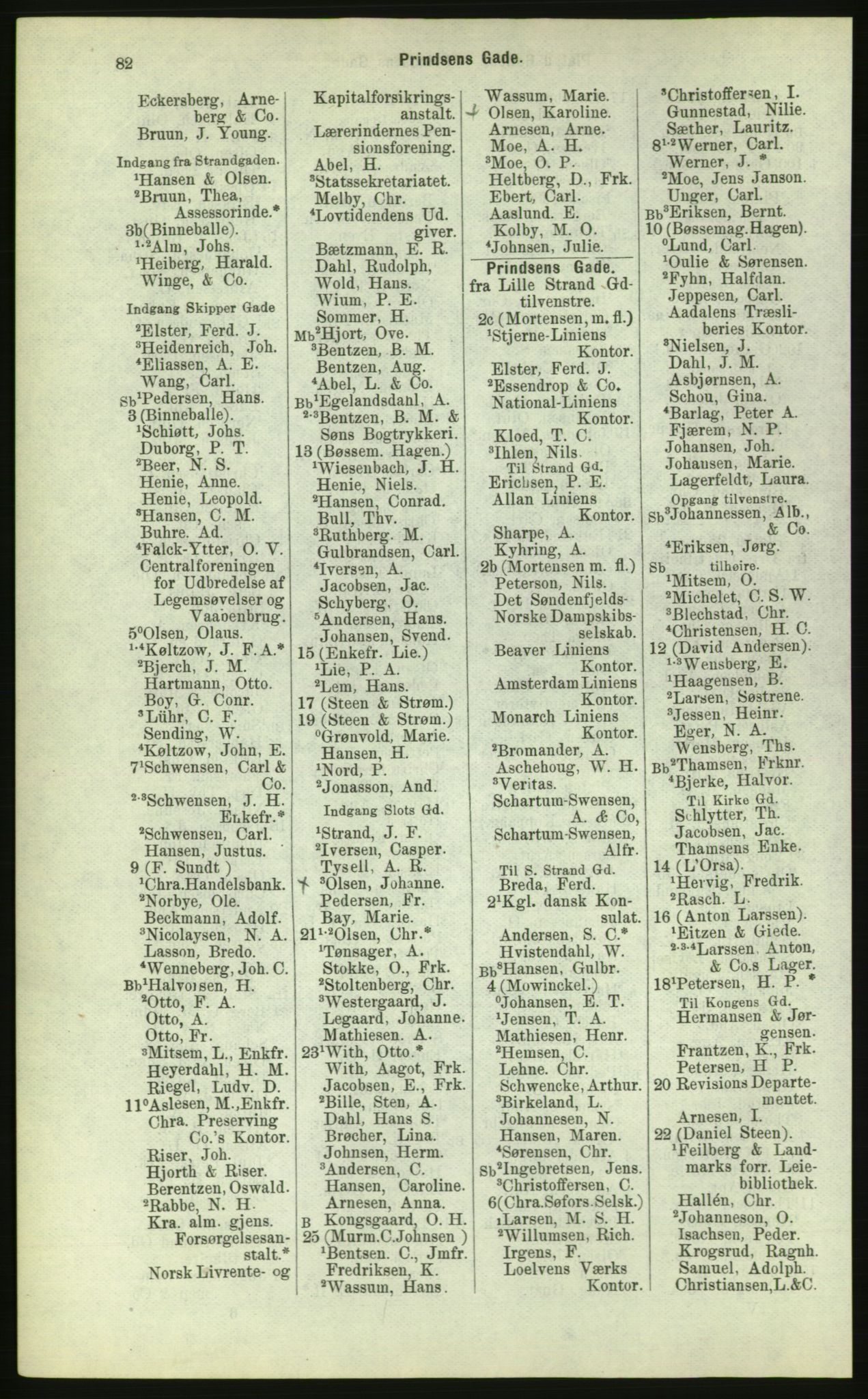 Kristiania/Oslo adressebok, PUBL/-, 1884, s. 82