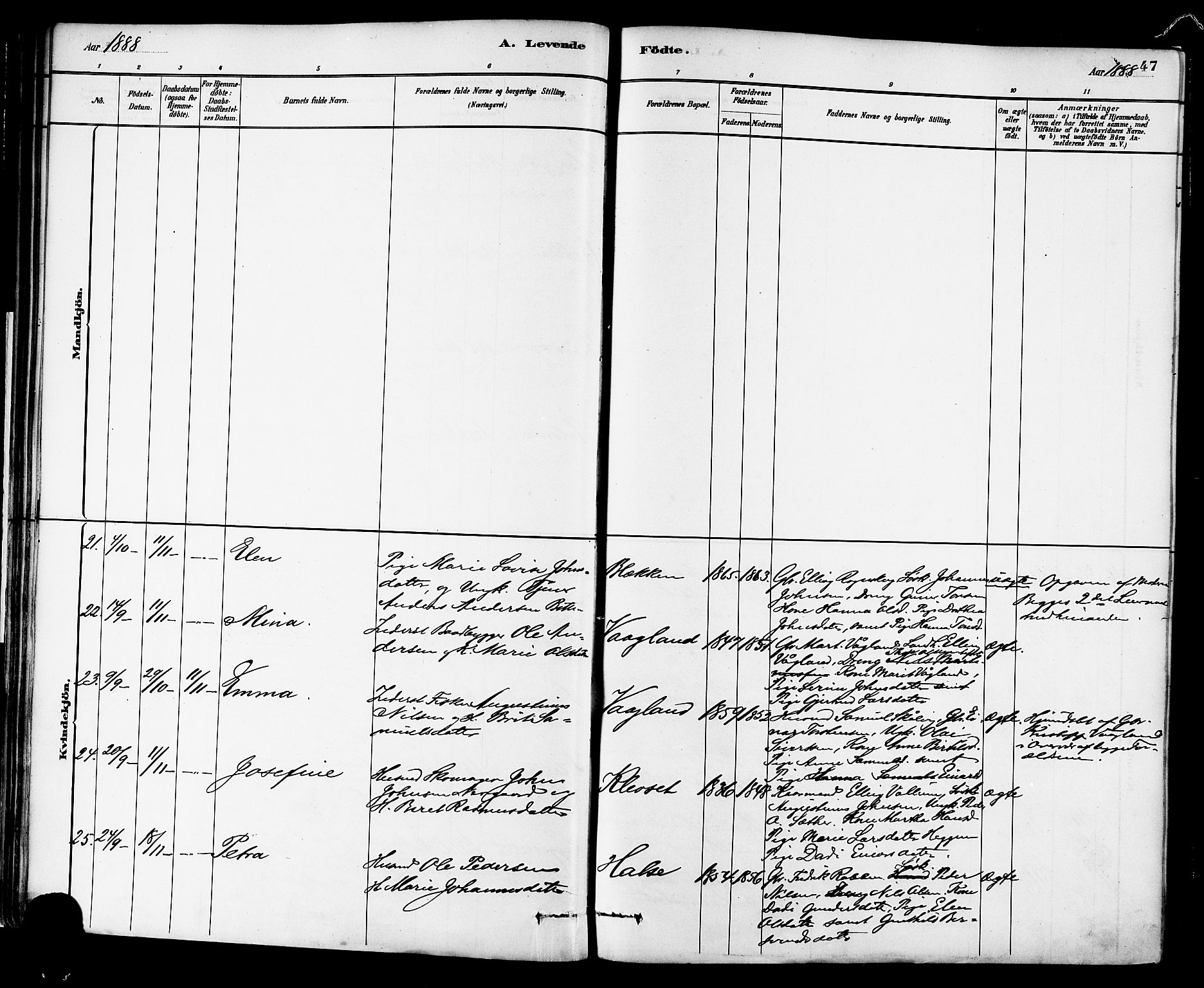 Ministerialprotokoller, klokkerbøker og fødselsregistre - Møre og Romsdal, SAT/A-1454/576/L0885: Ministerialbok nr. 576A03, 1880-1898, s. 47