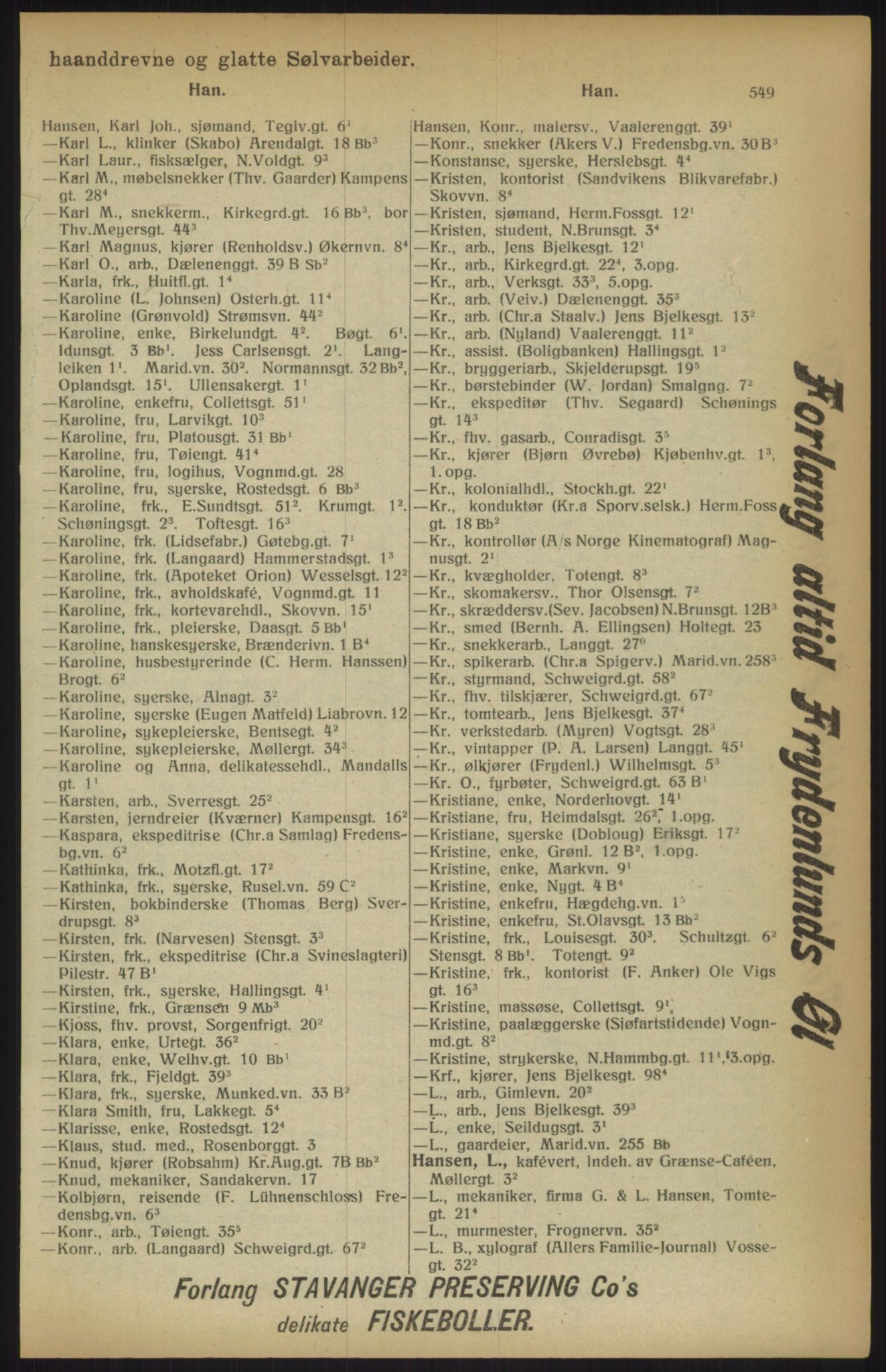 Kristiania/Oslo adressebok, PUBL/-, 1915, s. 549