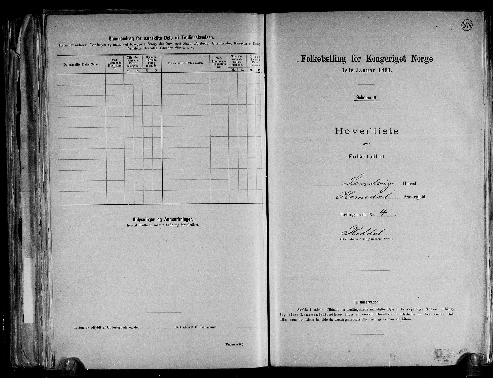 RA, Folketelling 1891 for 0924 Landvik herred, 1891, s. 13