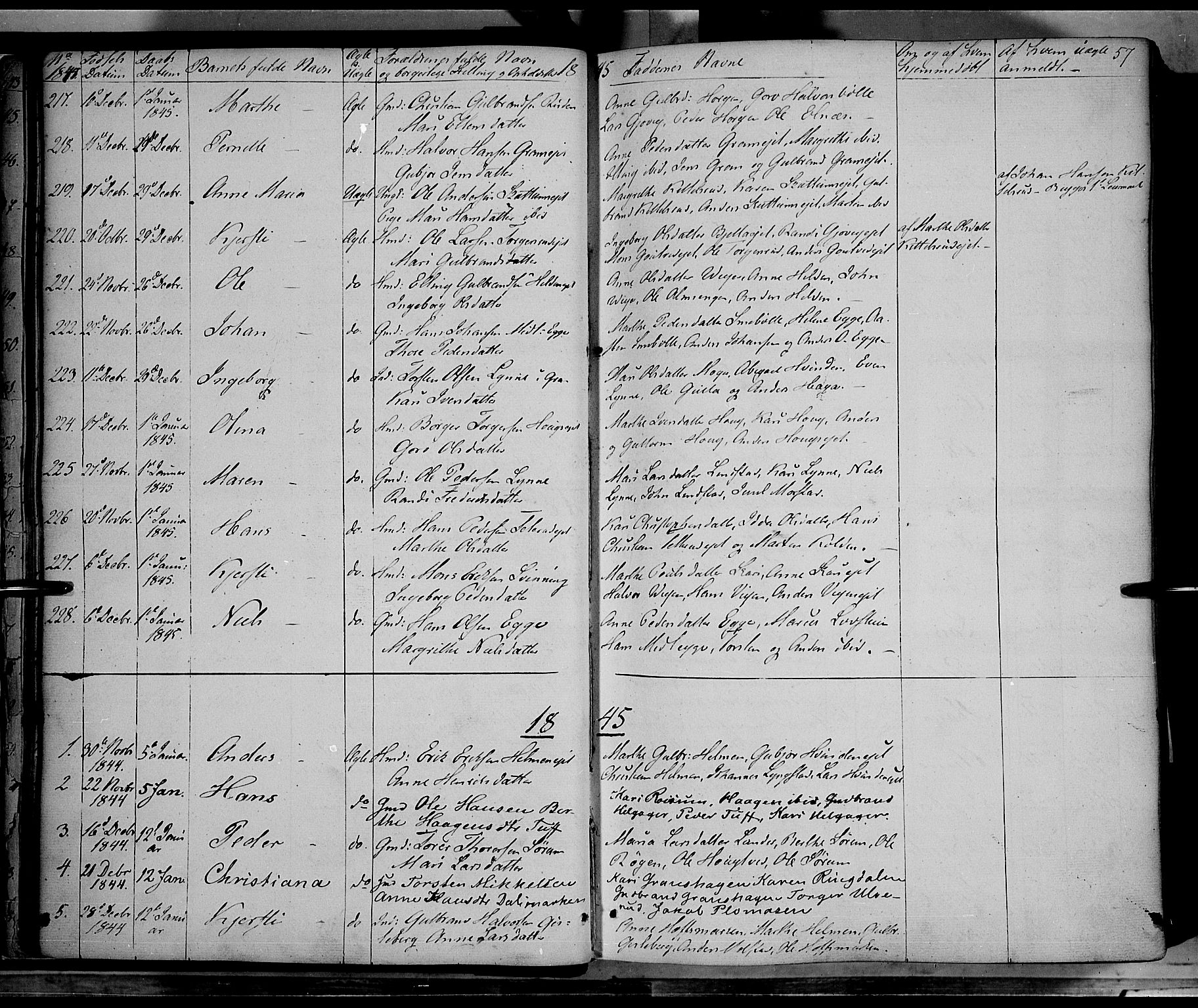 Gran prestekontor, AV/SAH-PREST-112/H/Ha/Haa/L0011: Ministerialbok nr. 11, 1842-1856, s. 56-57