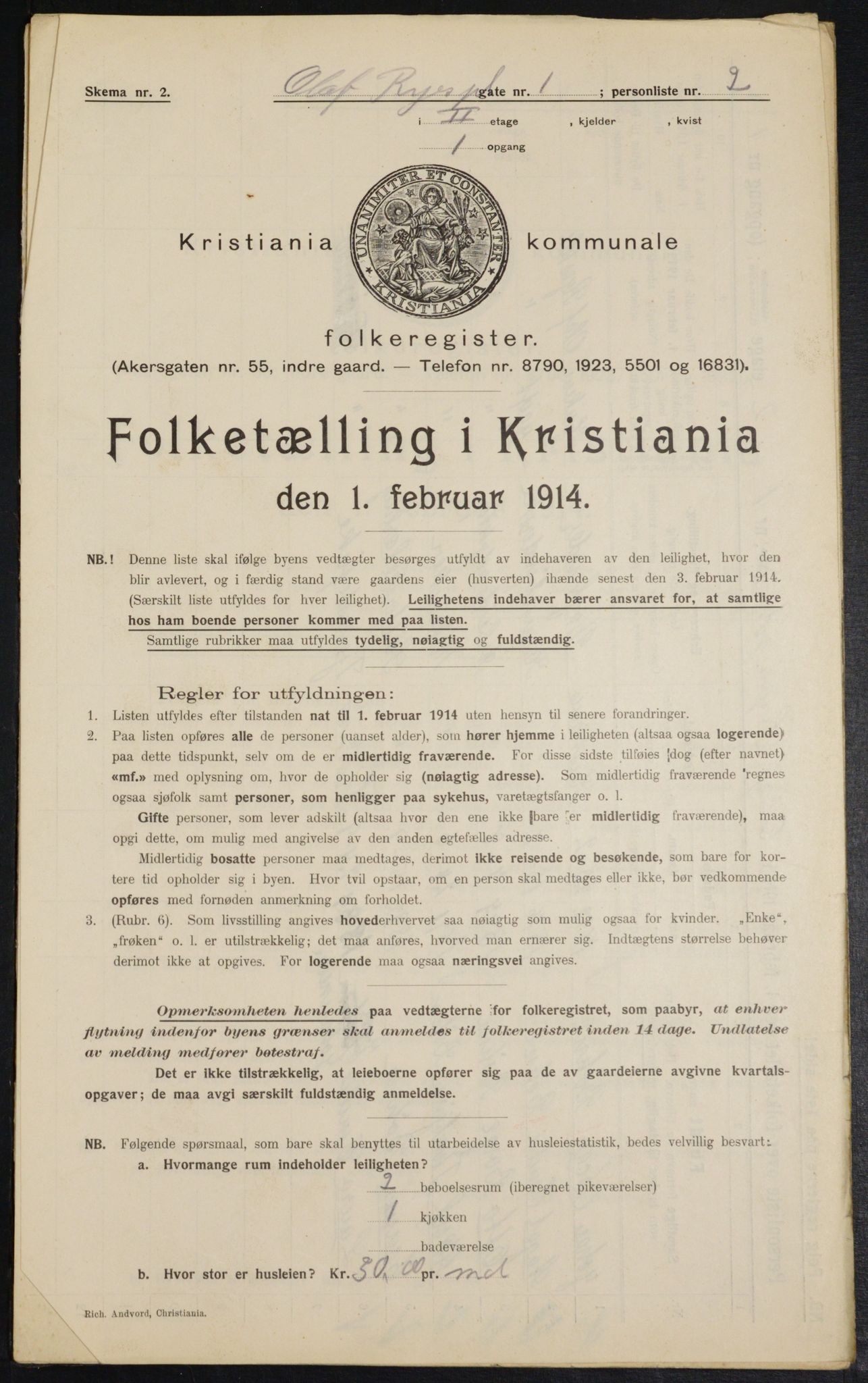 OBA, Kommunal folketelling 1.2.1914 for Kristiania, 1914, s. 75089