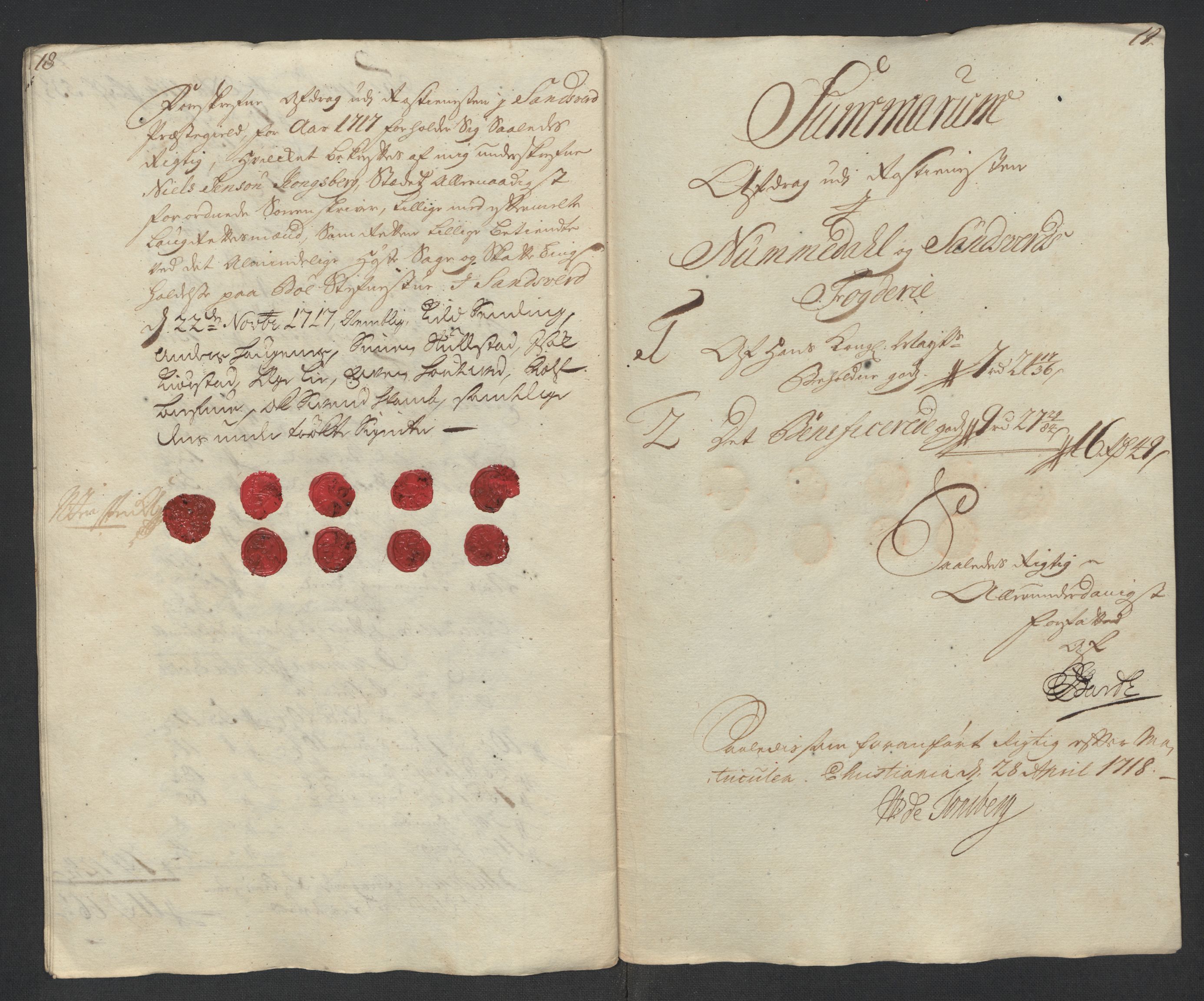 Rentekammeret inntil 1814, Reviderte regnskaper, Fogderegnskap, AV/RA-EA-4092/R24/L1593: Fogderegnskap Numedal og Sandsvær, 1717, s. 366