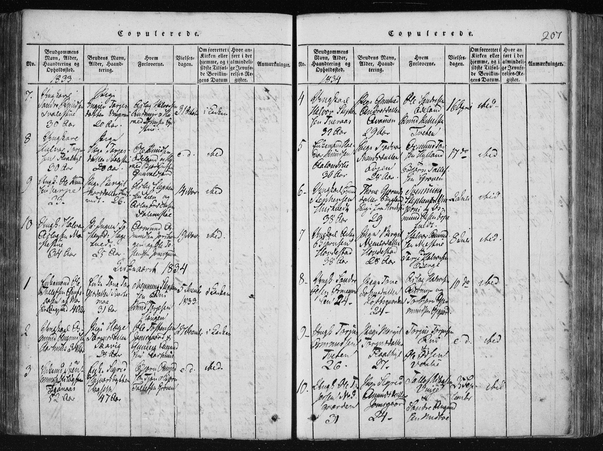 Vinje kirkebøker, SAKO/A-312/F/Fa/L0003: Ministerialbok nr. I 3, 1814-1843, s. 207