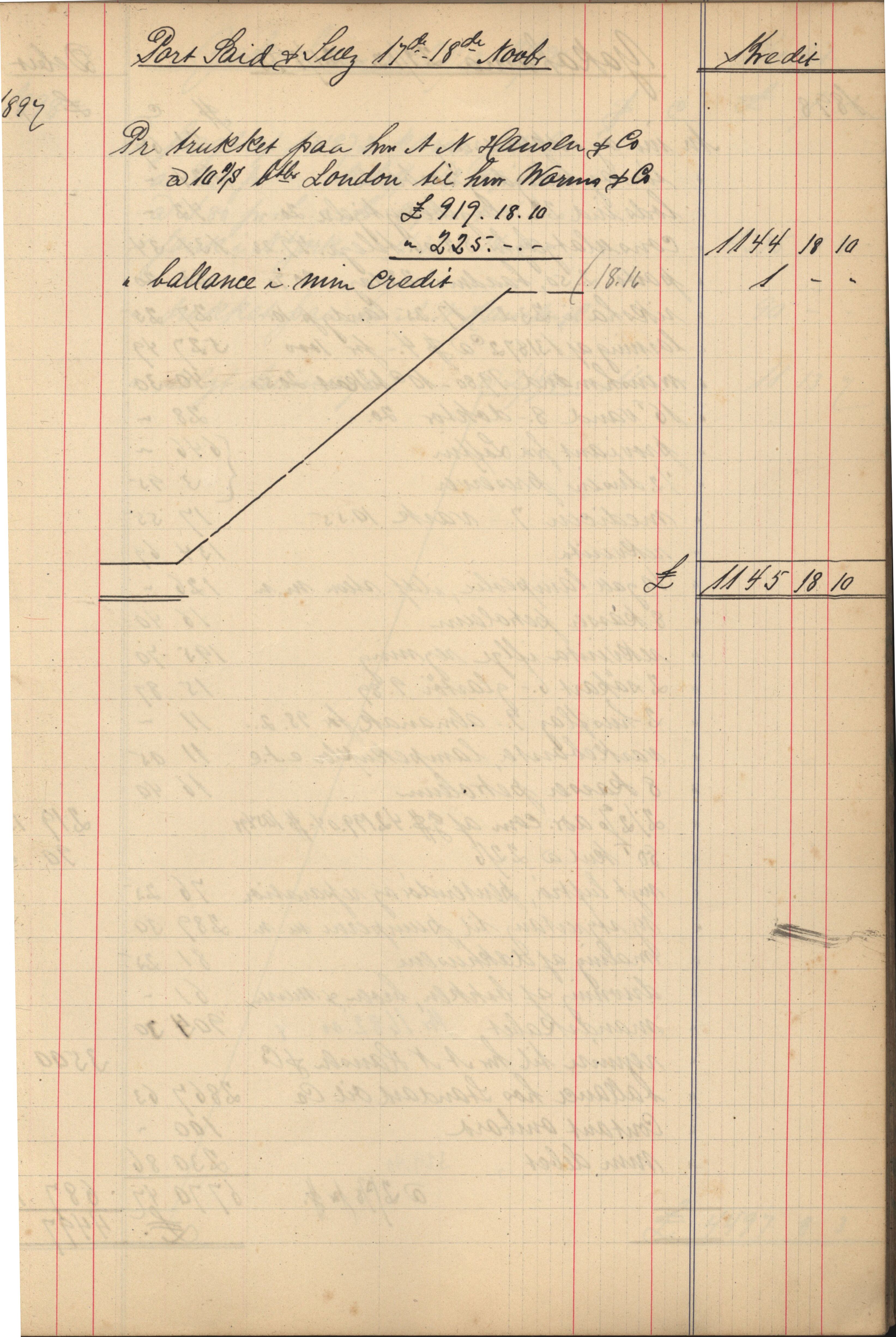 Pa 183 - Krogh-Hansen. Kaptein, VEMU/A-1235/R/L0002: Regnskapsbok for skipene St. Andrews, Norman Isles og Guernsey, 1894-1903