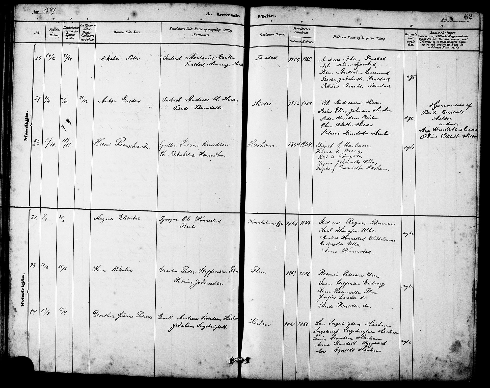 Ministerialprotokoller, klokkerbøker og fødselsregistre - Møre og Romsdal, AV/SAT-A-1454/536/L0510: Klokkerbok nr. 536C05, 1881-1898, s. 62
