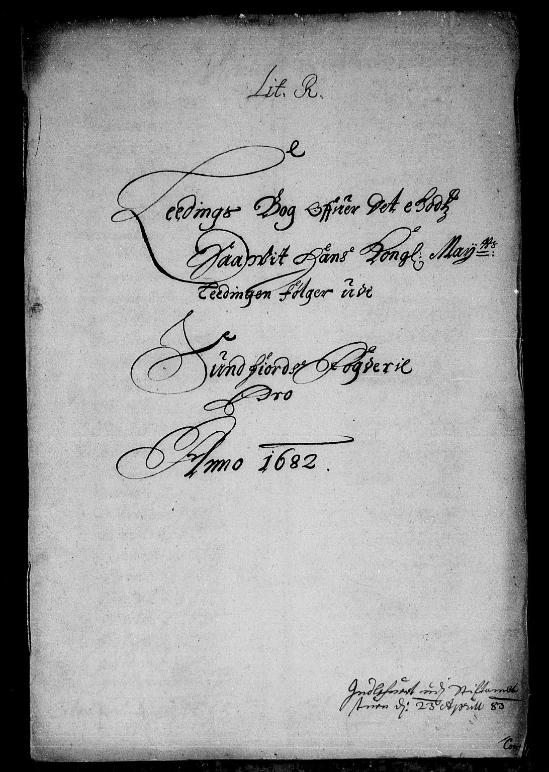 Rentekammeret inntil 1814, Reviderte regnskaper, Stiftamtstueregnskaper, Bergen stiftamt, RA/EA-6043/R/Rc/L0062: Bergen stiftamt, 1682