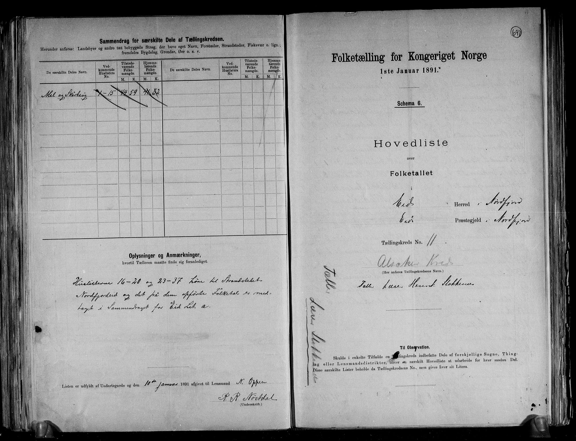 RA, Folketelling 1891 for 1443 Eid herred, 1891, s. 37