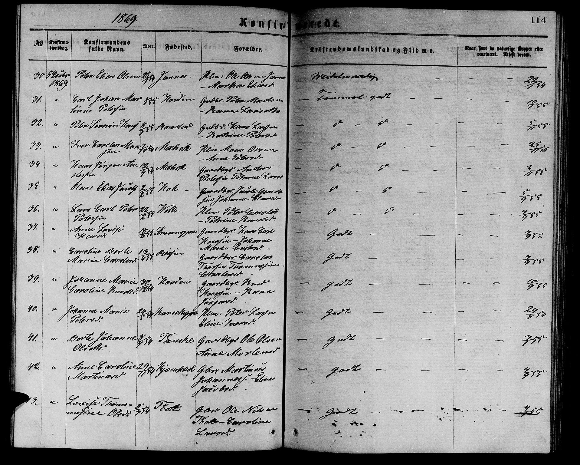 Ministerialprotokoller, klokkerbøker og fødselsregistre - Møre og Romsdal, AV/SAT-A-1454/523/L0338: Klokkerbok nr. 523C01, 1865-1877, s. 114