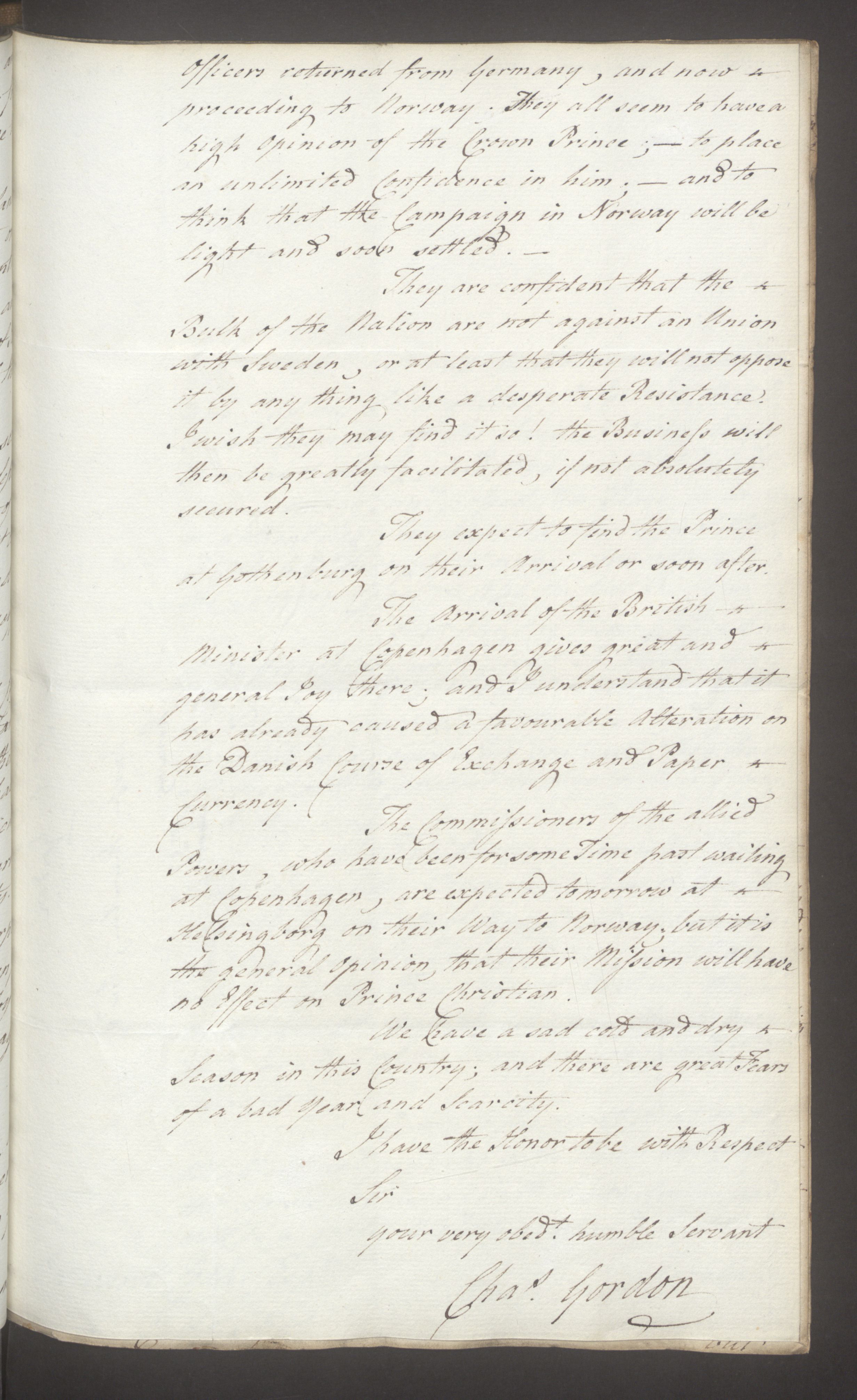 Foreign Office*, UKA/-/FO 38/16: Sir C. Gordon. Reports from Malmö, Jonkoping, and Helsingborg, 1814, s. 65