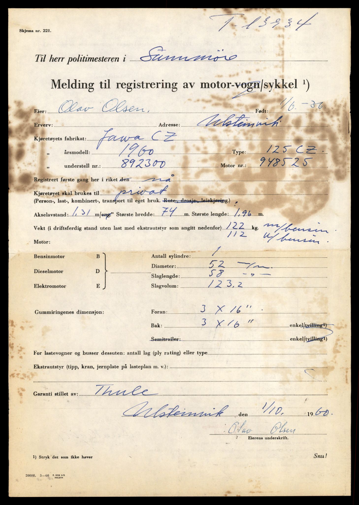 Møre og Romsdal vegkontor - Ålesund trafikkstasjon, AV/SAT-A-4099/F/Fe/L0042: Registreringskort for kjøretøy T 13906 - T 14079, 1927-1998, s. 444