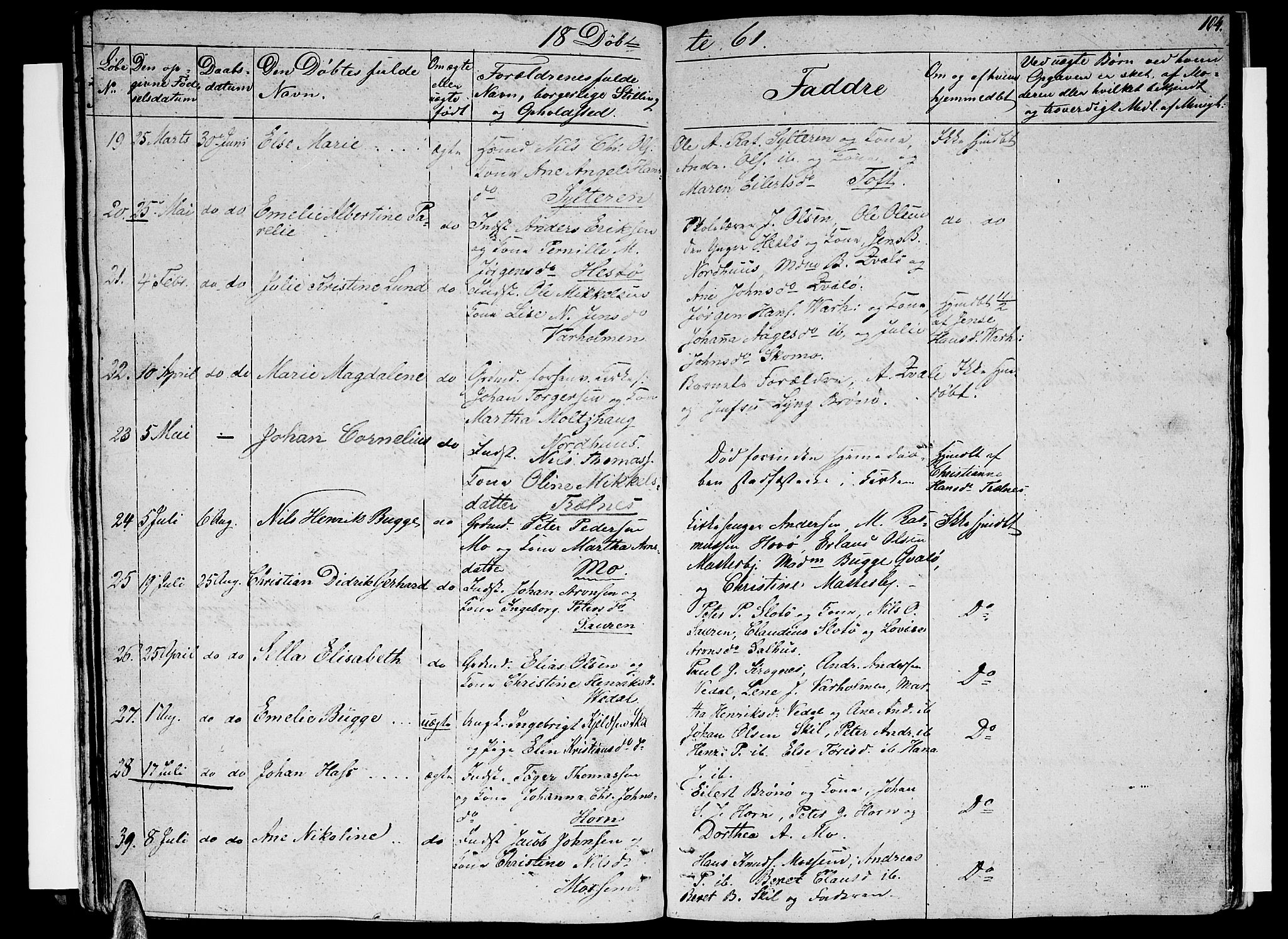 Ministerialprotokoller, klokkerbøker og fødselsregistre - Nordland, AV/SAT-A-1459/813/L0211: Klokkerbok nr. 813C03, 1842-1863, s. 104