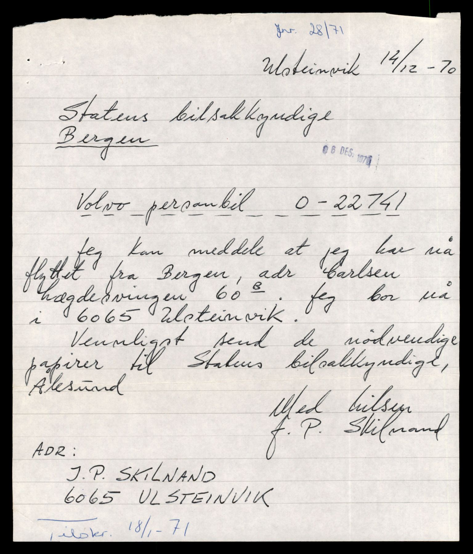 Møre og Romsdal vegkontor - Ålesund trafikkstasjon, AV/SAT-A-4099/F/Fe/L0042: Registreringskort for kjøretøy T 13906 - T 14079, 1927-1998, s. 1113