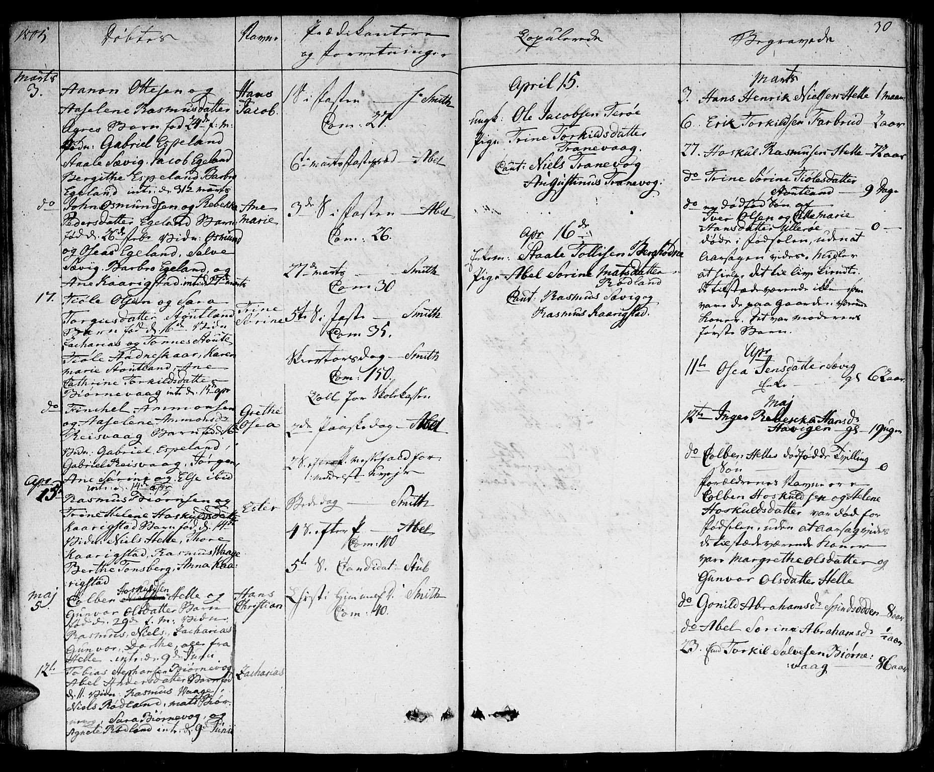 Herad sokneprestkontor, SAK/1111-0018/F/Fa/Fab/L0001: Ministerialbok nr. A 1, 1797-1839, s. 30